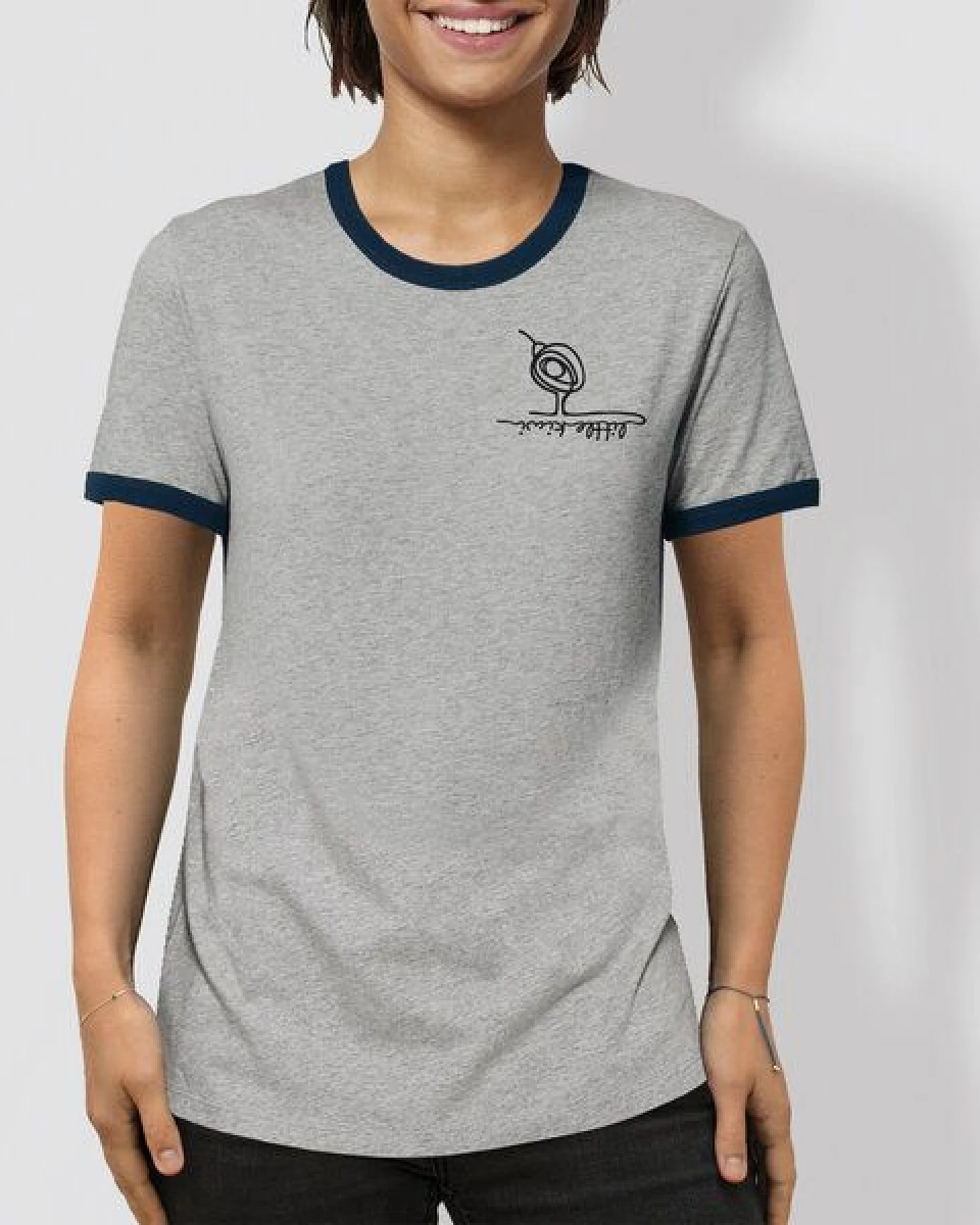 little kiwi Unisex T-Shirt, "Kleiner Kiwi", Heather Ash/Navy – Ansicht 2