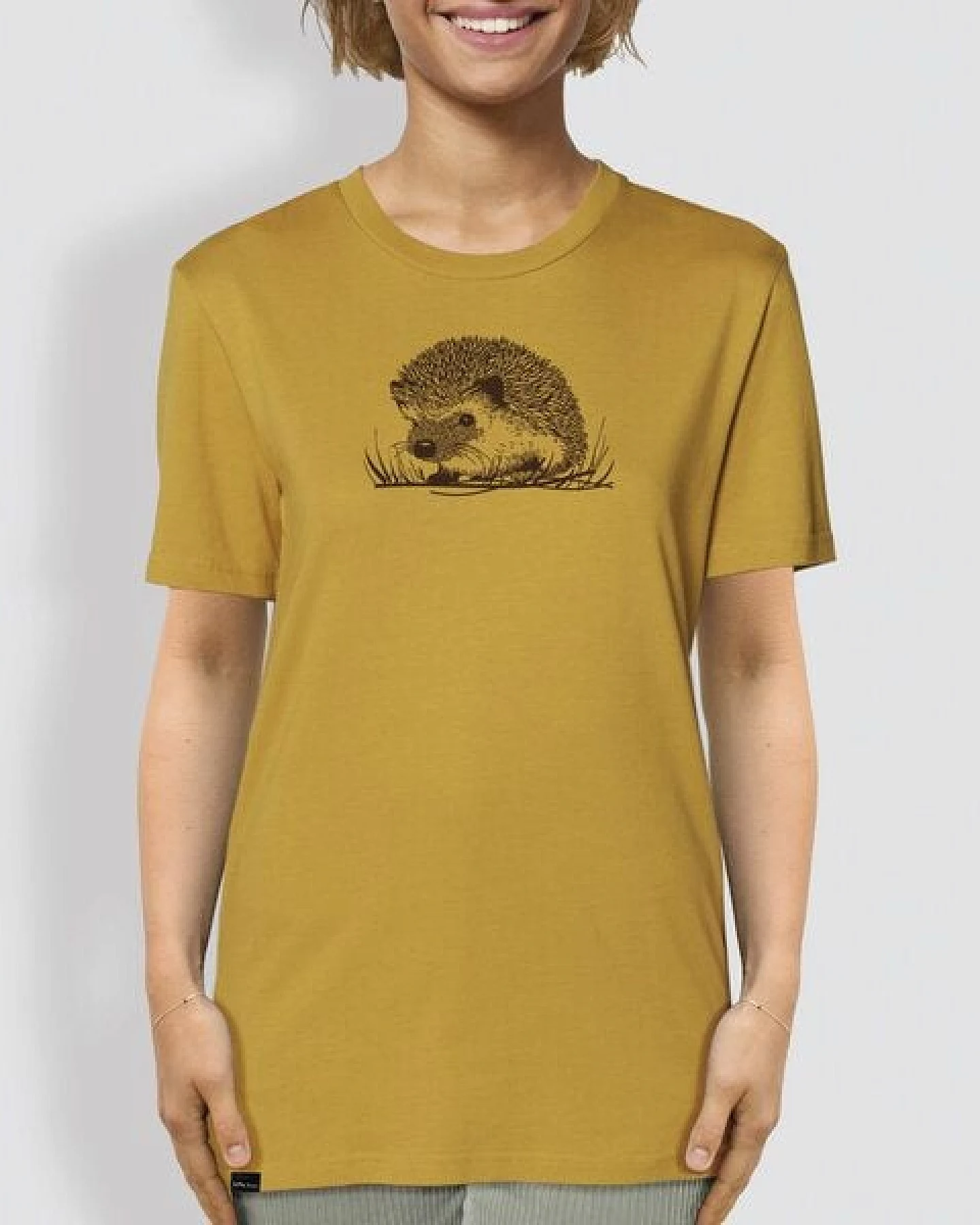 little kiwi Unisex T-Shirt,"Igel", Ocker, Stone – Ansicht 3