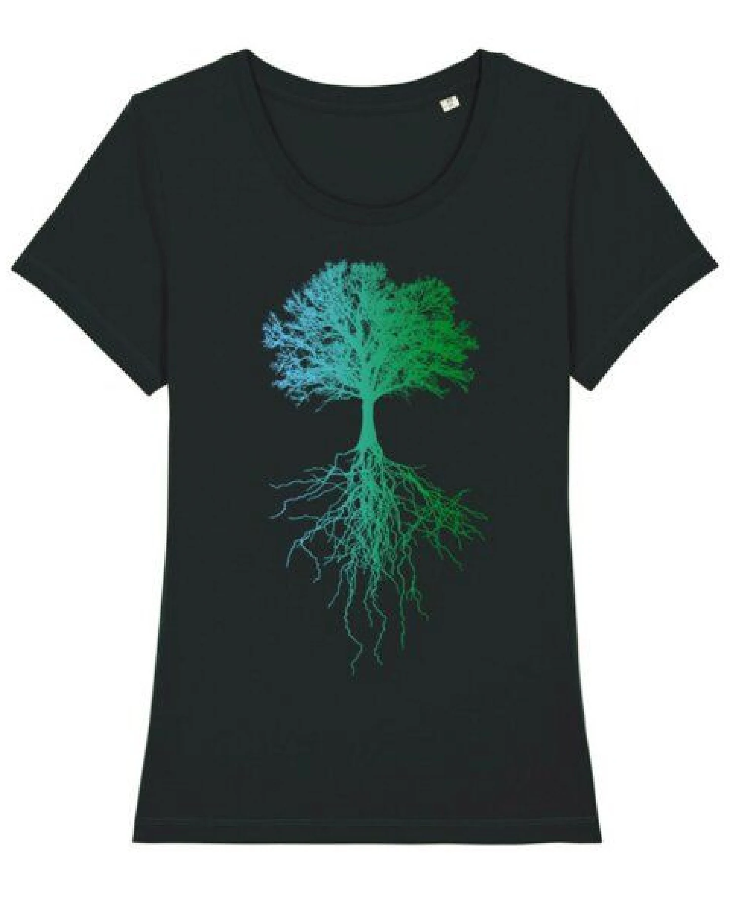 roots of compassion Baum T-Shirt bio & fair & vegan - taillierter Schnitt - Wurzeln, Natur – Ansicht 2