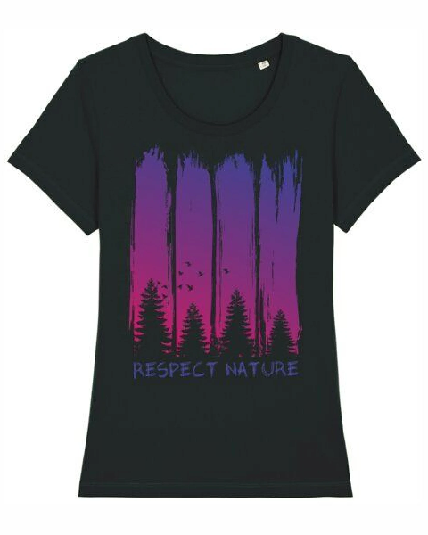 roots of compassion Bäume T-Shirt bio & fair & vegan - taillierter Schnitt - Wald, Natur, Vögel – Ansicht 2