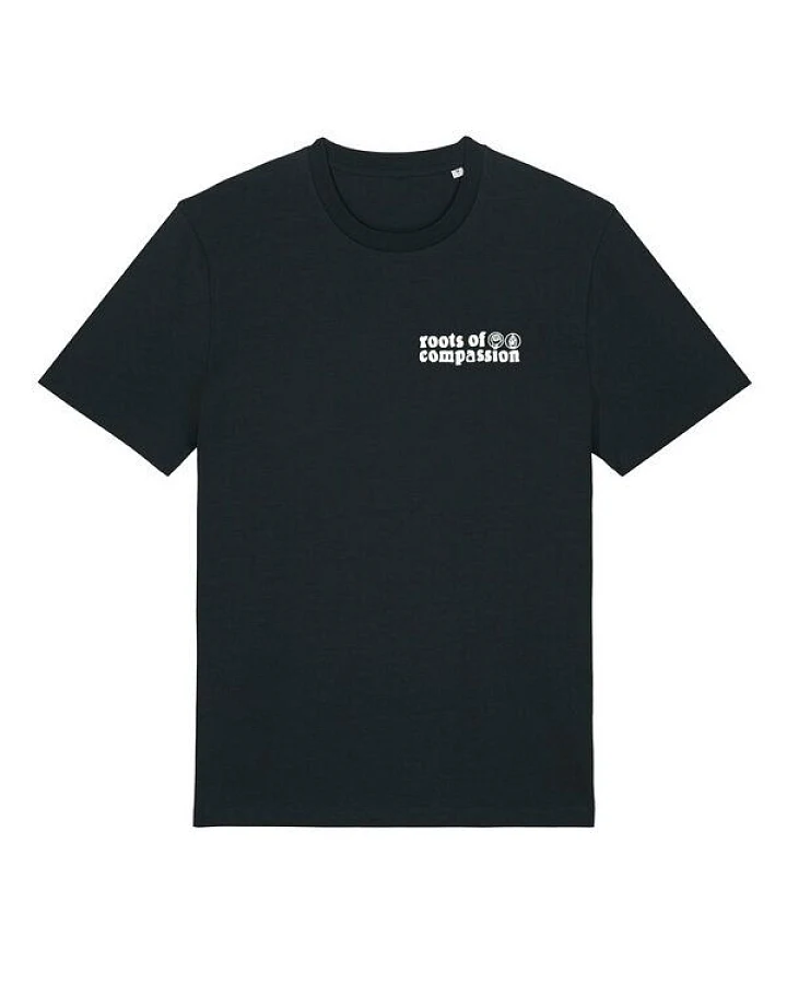 roots of compassion T-Shirt "Freedom" Vögel Backprint - gerader Schnitt - Freiheit, Frieden, Tiere