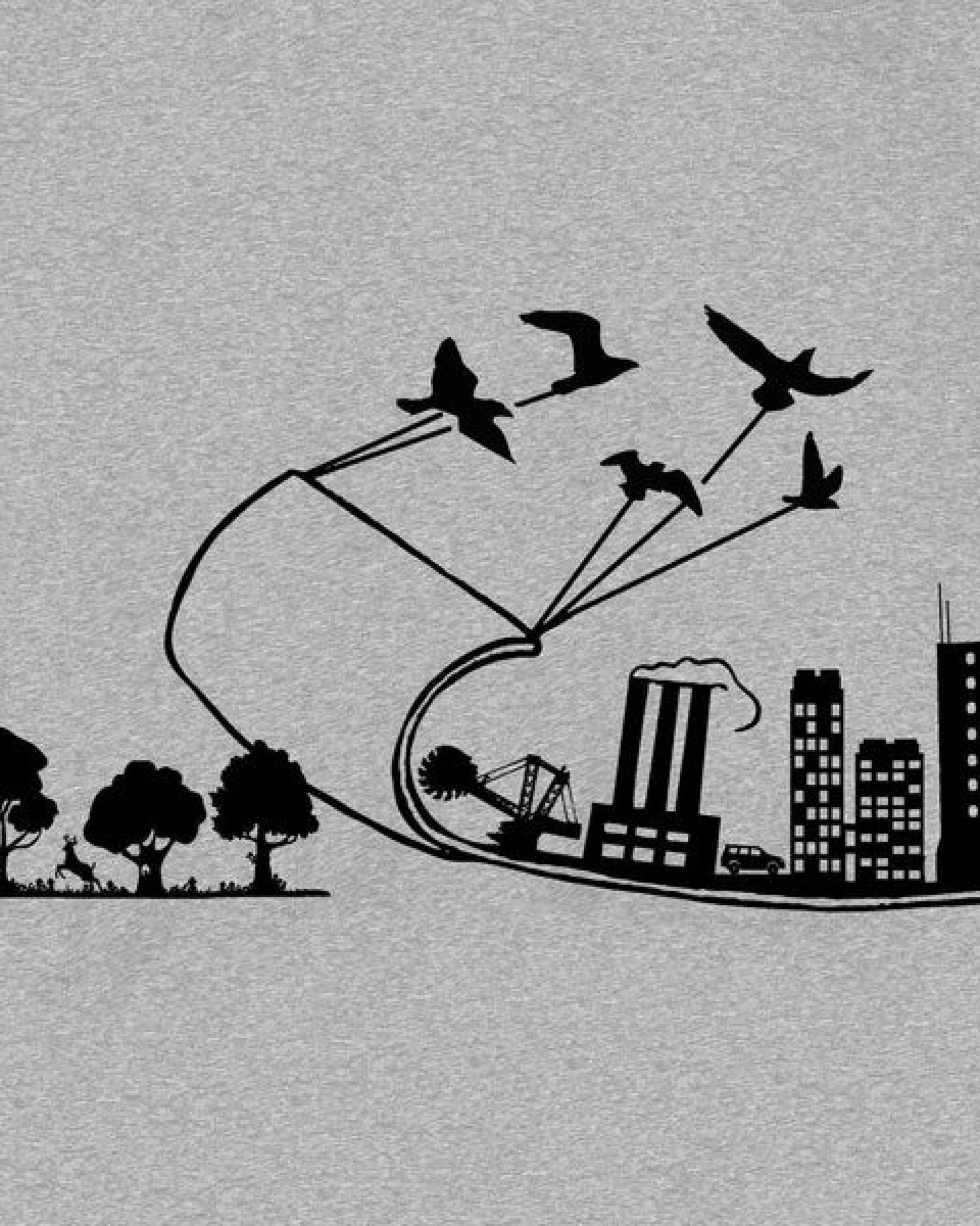 roots of compassion Wald T-Shirt bio & fair & vegan - gerader Schnitt - Vögel, Bäume, Natur – Ansicht 3