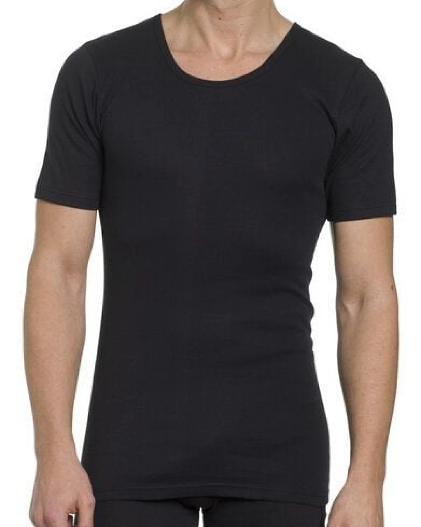 Haasis Bodywear Herren Basic Shirt Rundhals Feinripp 2er Pack – Ansicht 4