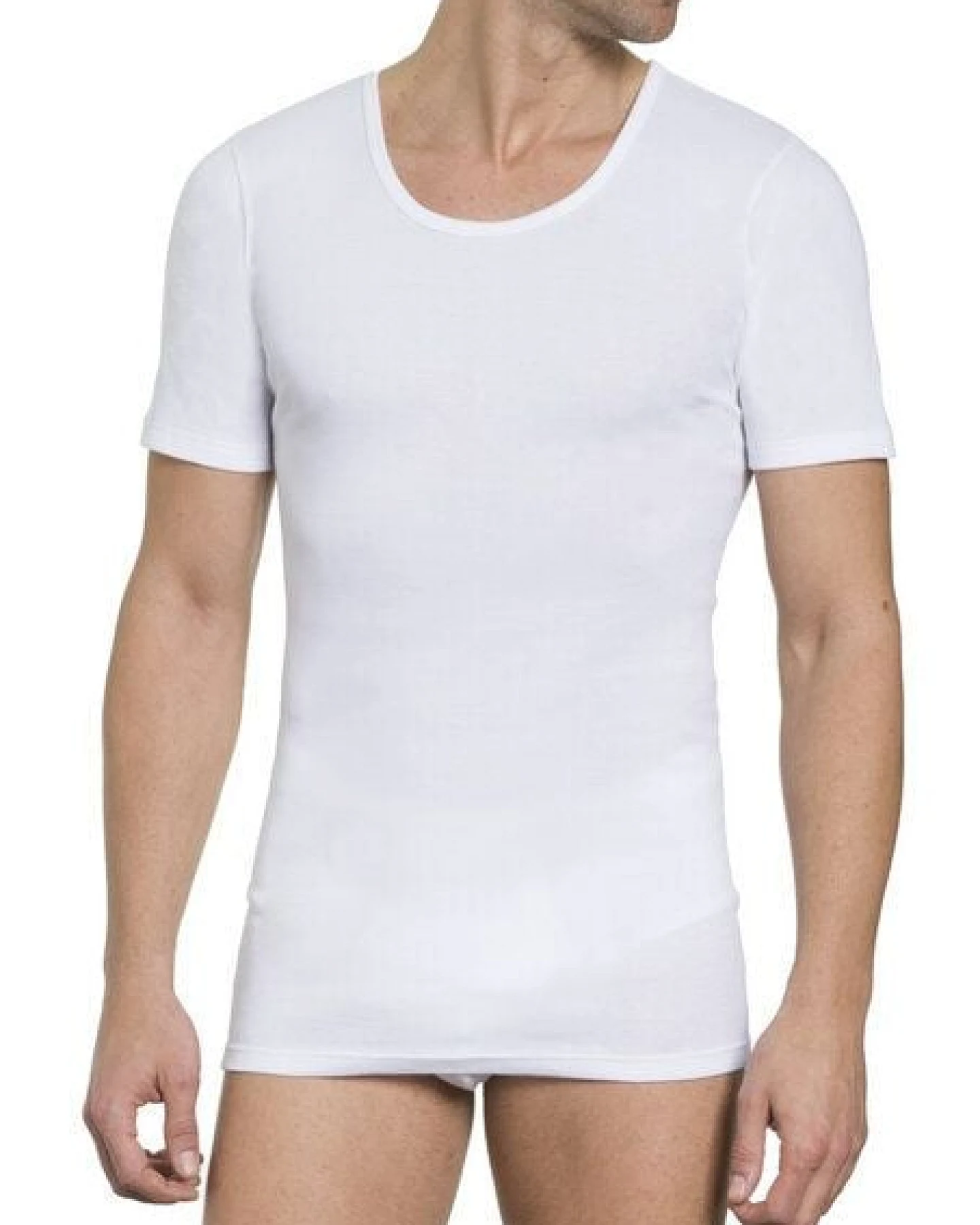 Haasis Bodywear Herren Basic Shirt Rundhals Feinripp 2er Pack – Ansicht 4
