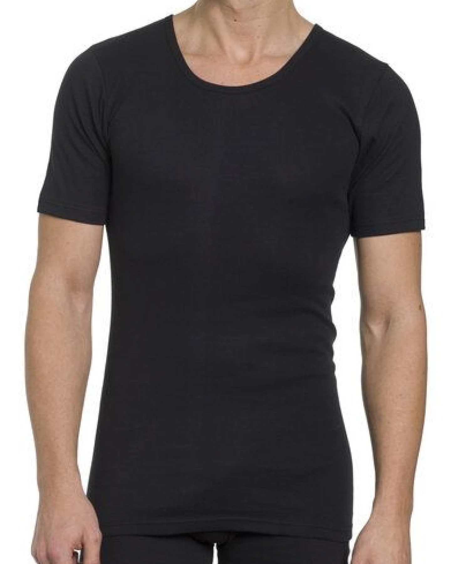 Haasis Bodywear Herren Basic Shirt Rundhals Feinripp 2er Pack – Ansicht 4