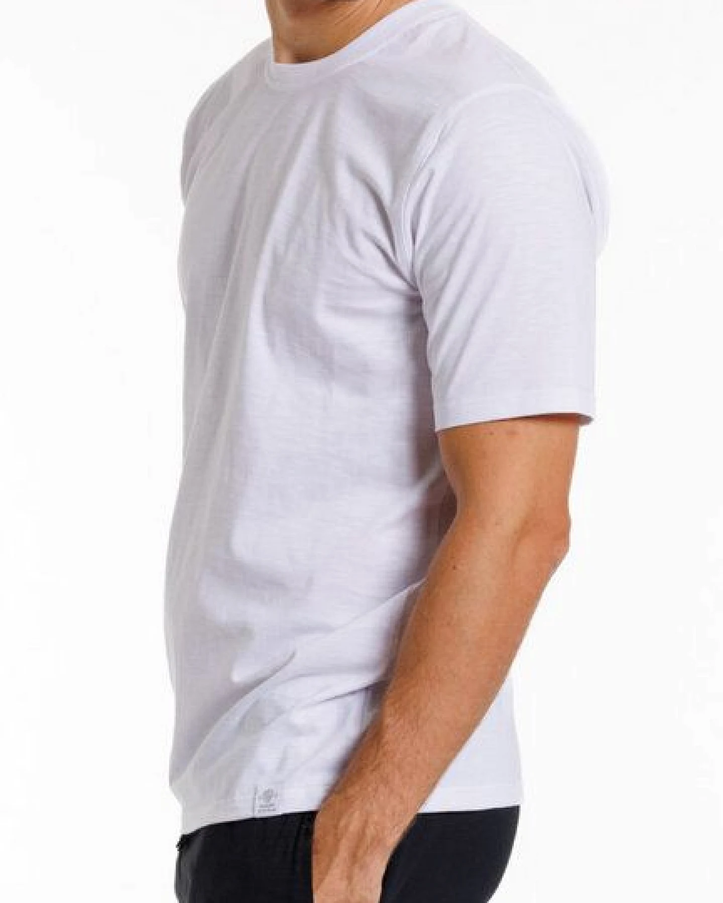 Haasis Bodywear Herren T-Shirt Rundhals, Slub Single Jersey, Bio Baumwolle, GOTS zertifiziert – Ansicht 3