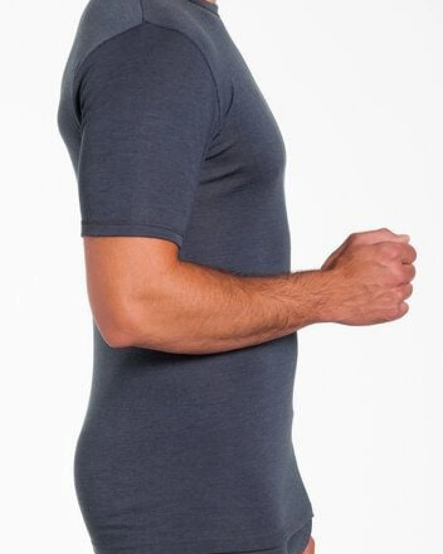Haasis Bodywear edles Wolle/Seide Herren Basic Shirt Rundhals Feinripp – Ansicht 3