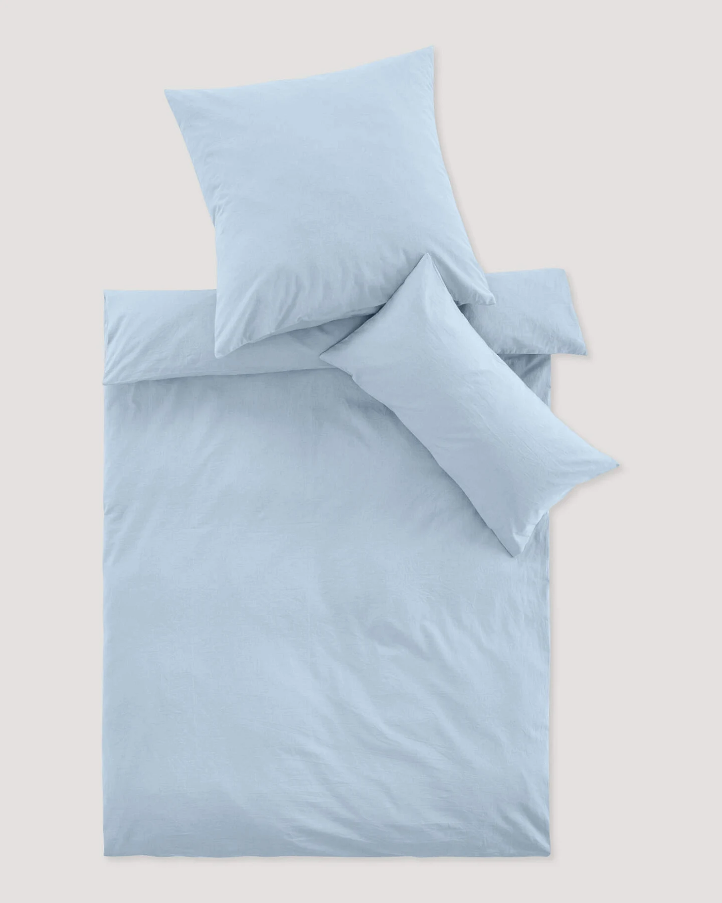 hessnatur Bettwäsche-Set aus Bio-Baumwolle mit Leinen - blau - Größe 155x220 / 80x80 cm – Ansicht 2