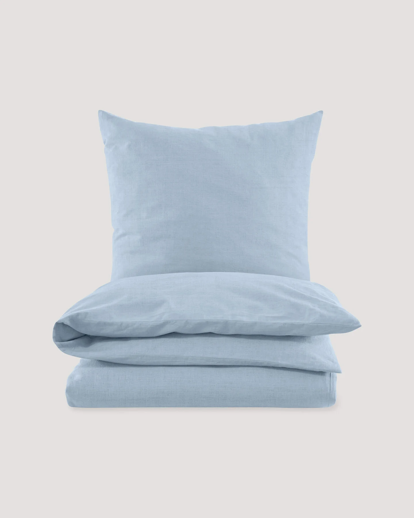 hessnatur Bettwäsche-Set aus Bio-Baumwolle mit Leinen - blau - Größe 155x220 / 80x80 cm – Ansicht 3