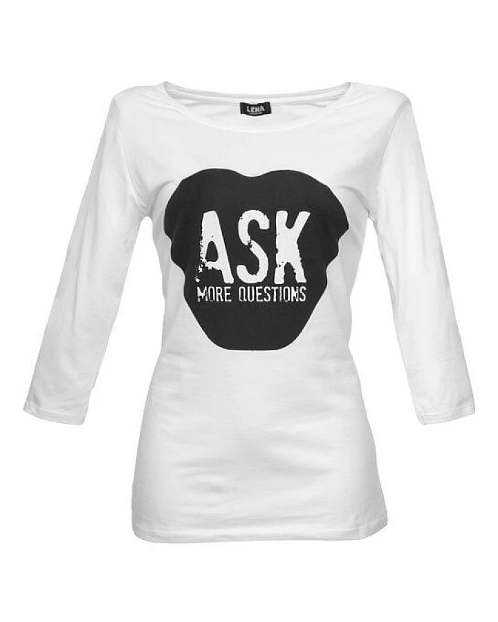 Lena Schokolade ASK MORE QUESTIONS - Sleeve Shirt weiß