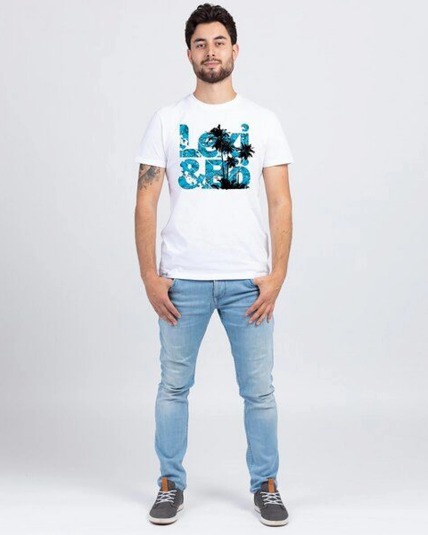 Lexi&Bö Black Palms Herren T-Shrit – Ansicht 2