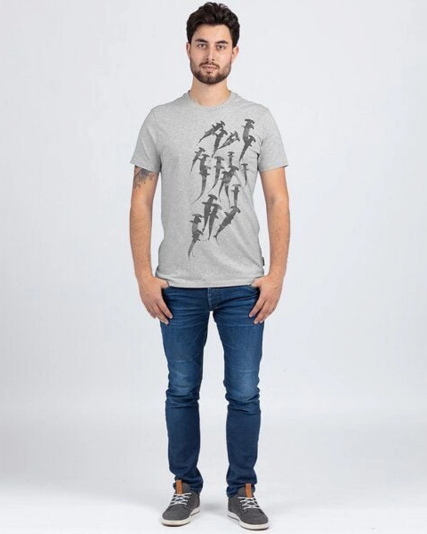 Lexi&Bö Hammerhead Swarm Herren T-Shirt – Ansicht 3