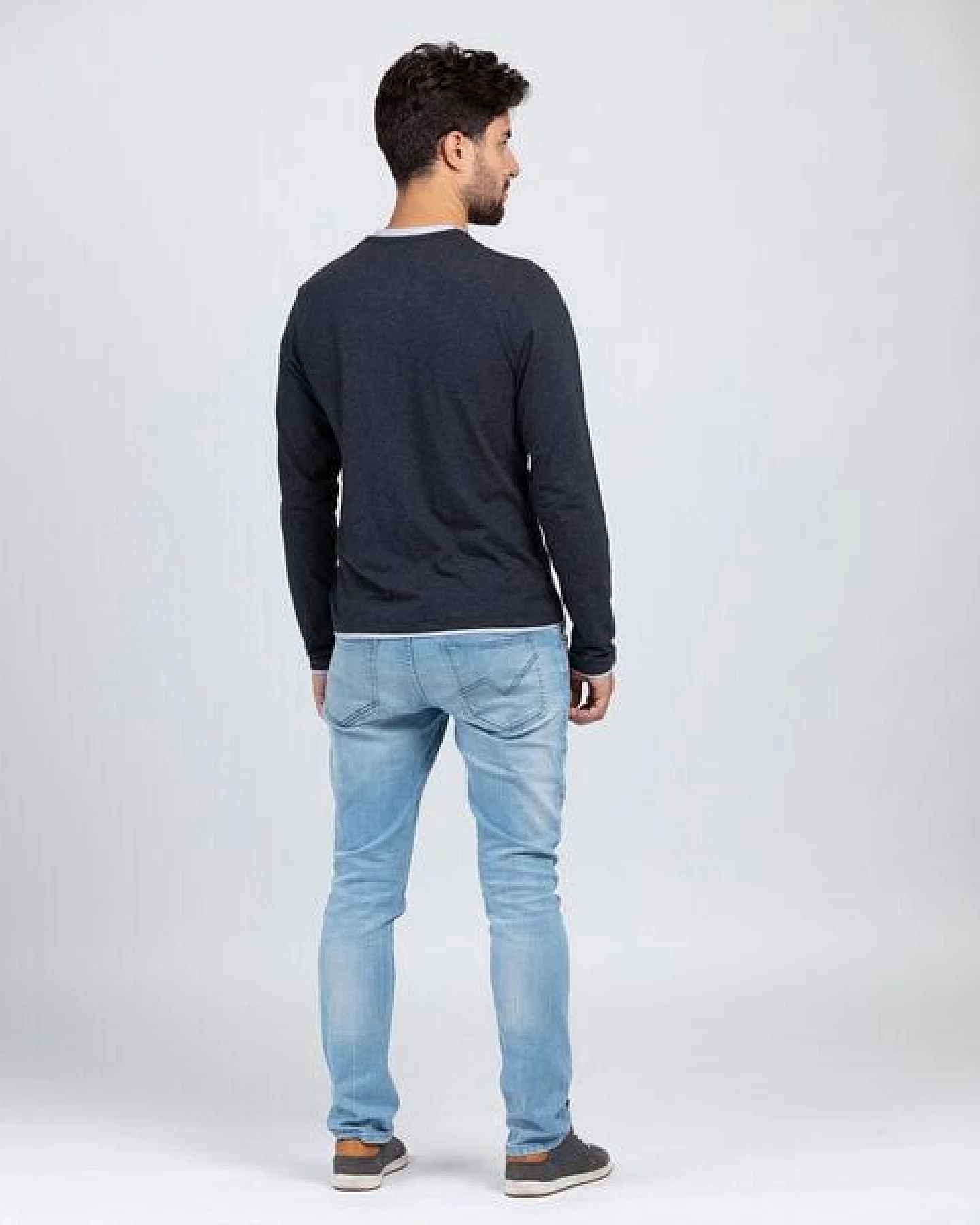 Lexi&Bö Jersey-Longsleeve Herren Dark Melange – Ansicht 3