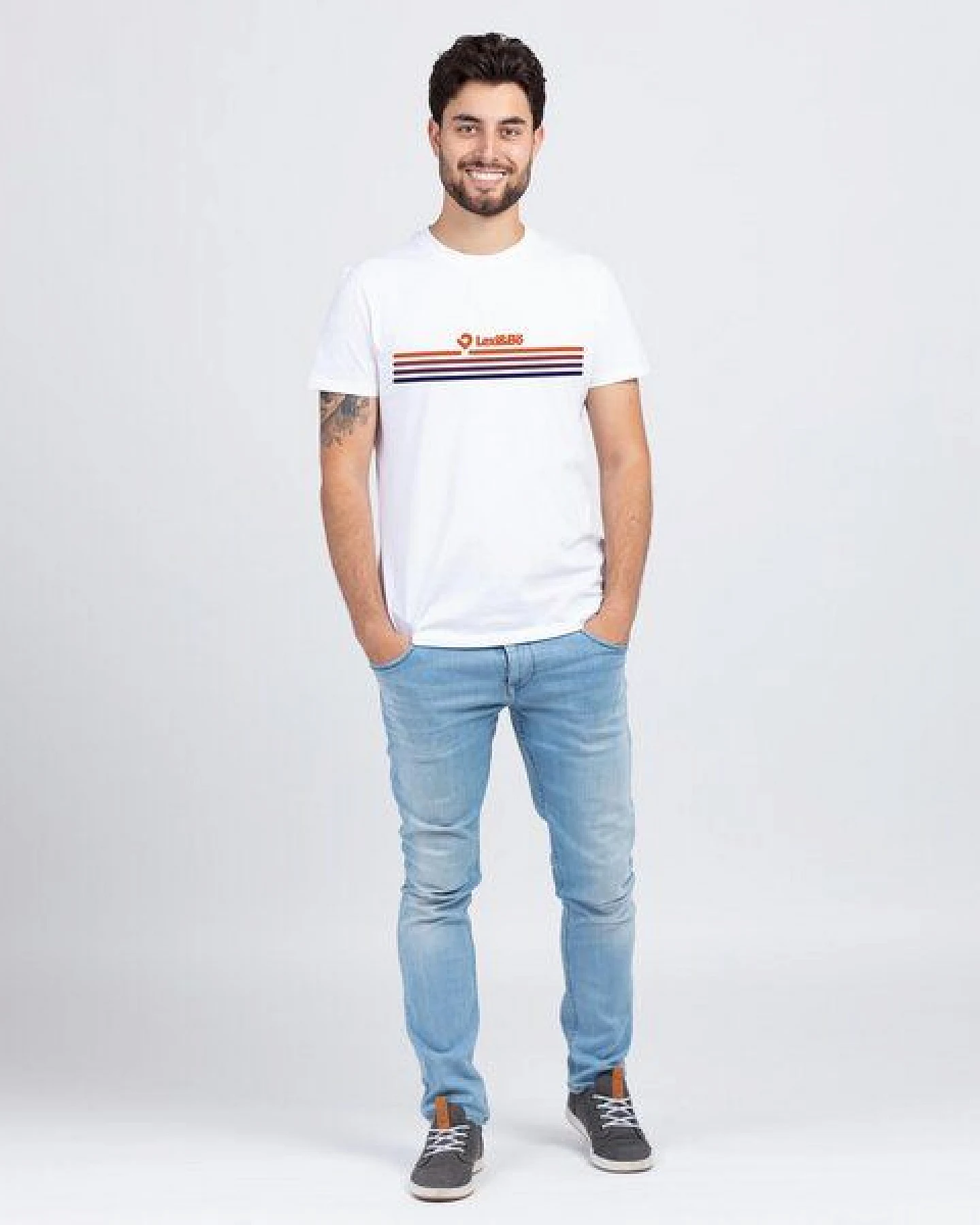 Lexi&Bö Sundown Stripes T-Shirt Herren – Ansicht 3