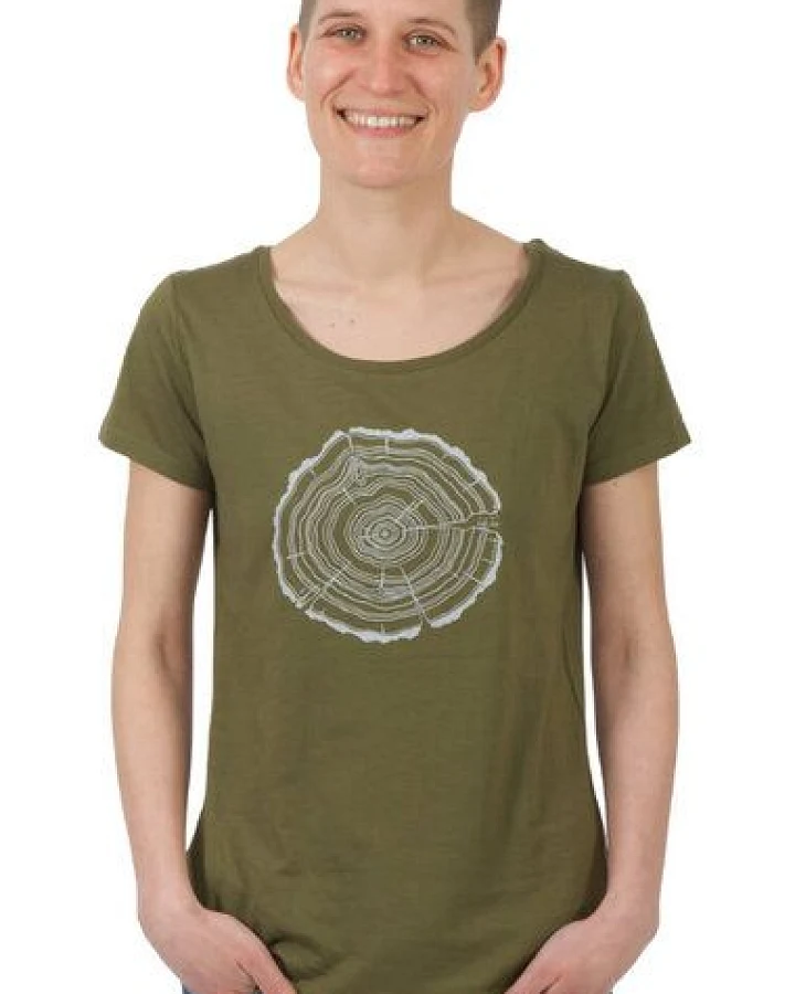 Life-Tree Fairwear Bambus Shirt Women Moss Green Treeslice