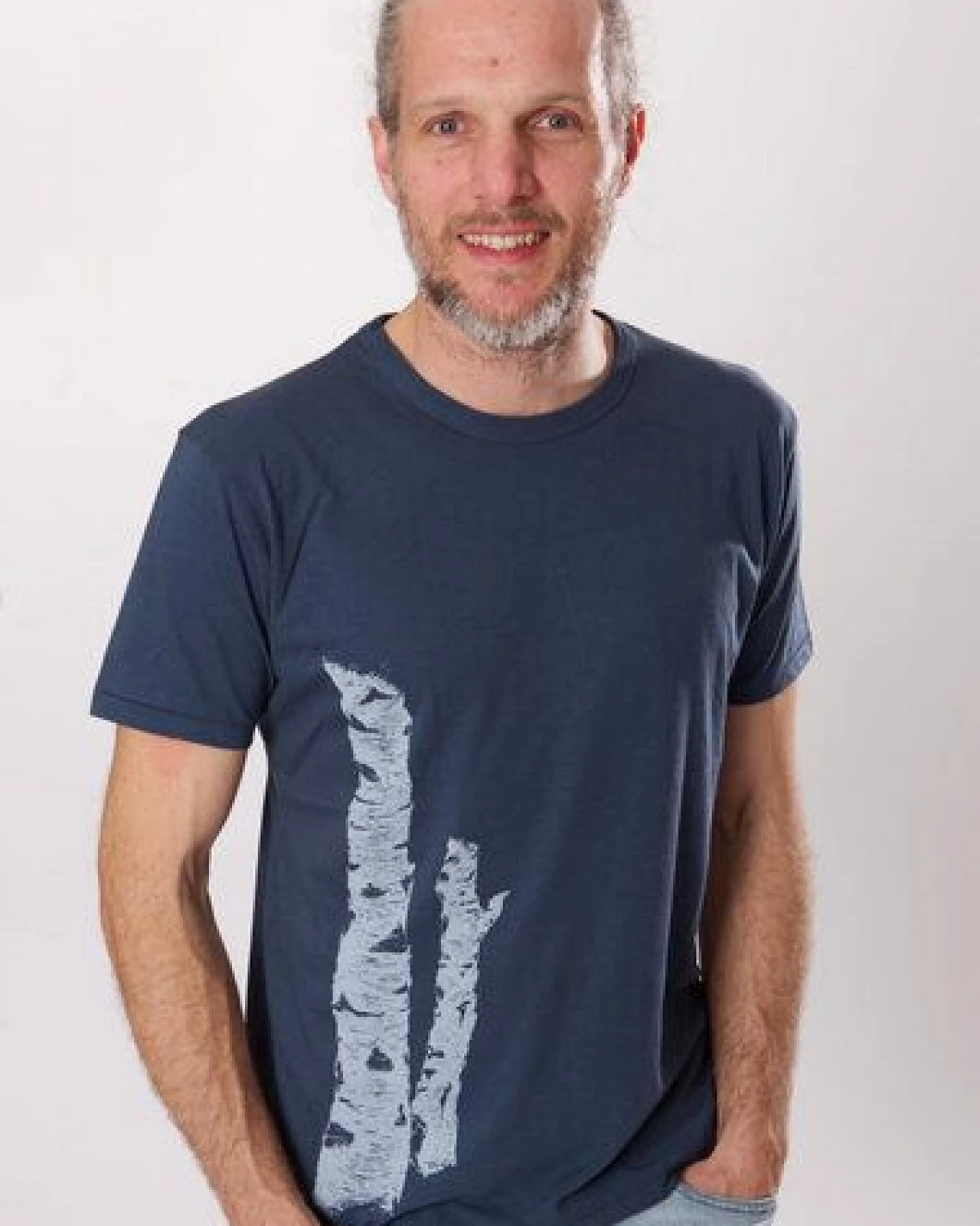 Life-Tree Bambus Shirt Fairwear für Herren "Birkenstamm" in Denim Blue/Charcoal/Leaf Green – Ansicht 3