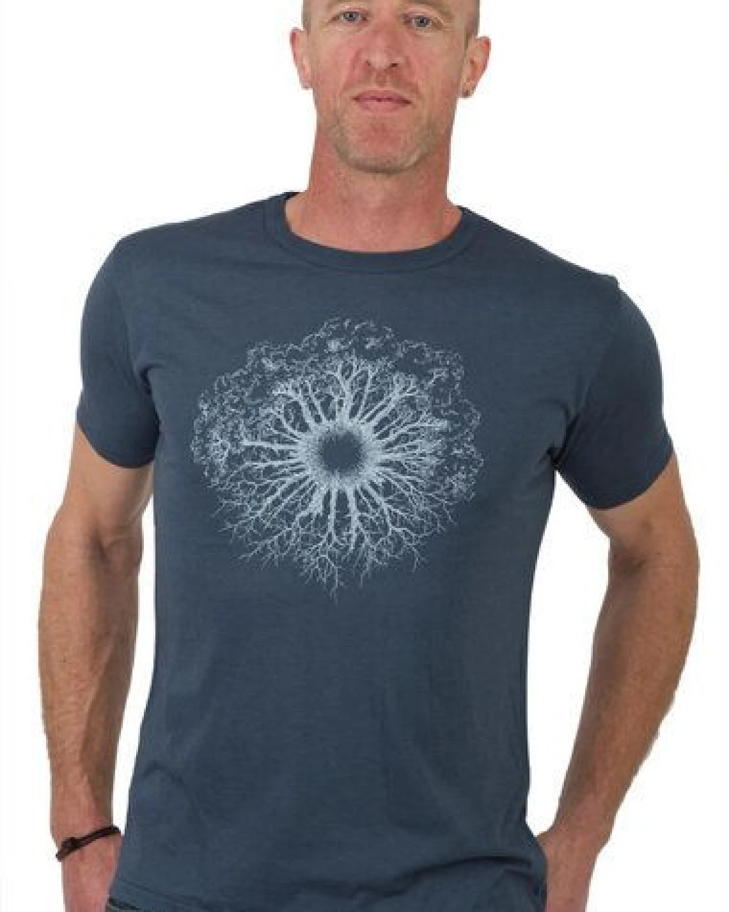 Life-Tree Bambus Shirt Fairwear für Herren "WoodenIris" in Denim Blue – Ansicht 2