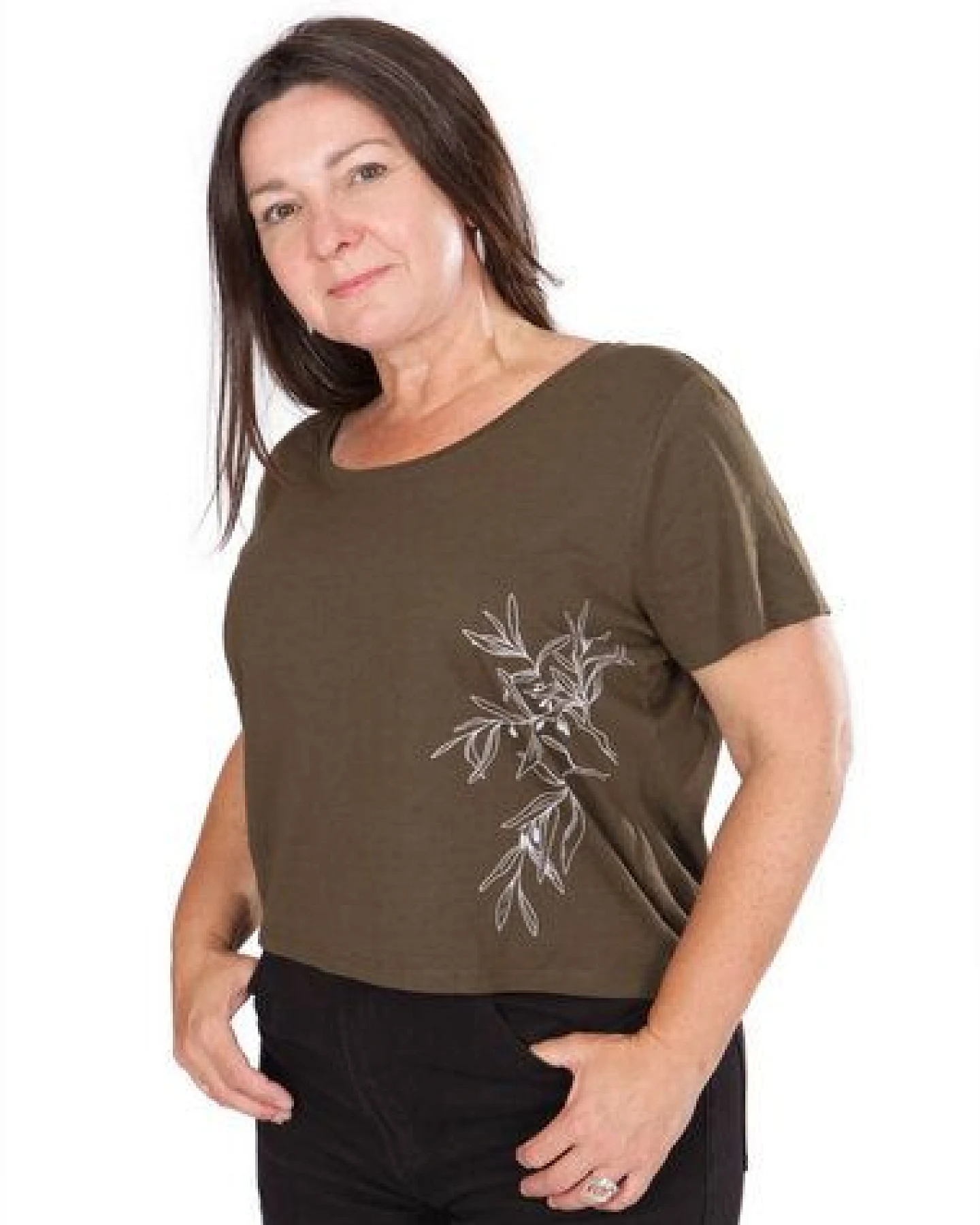 Life-Tree Fairwear Shirt Women Olive Branch – Ansicht 2