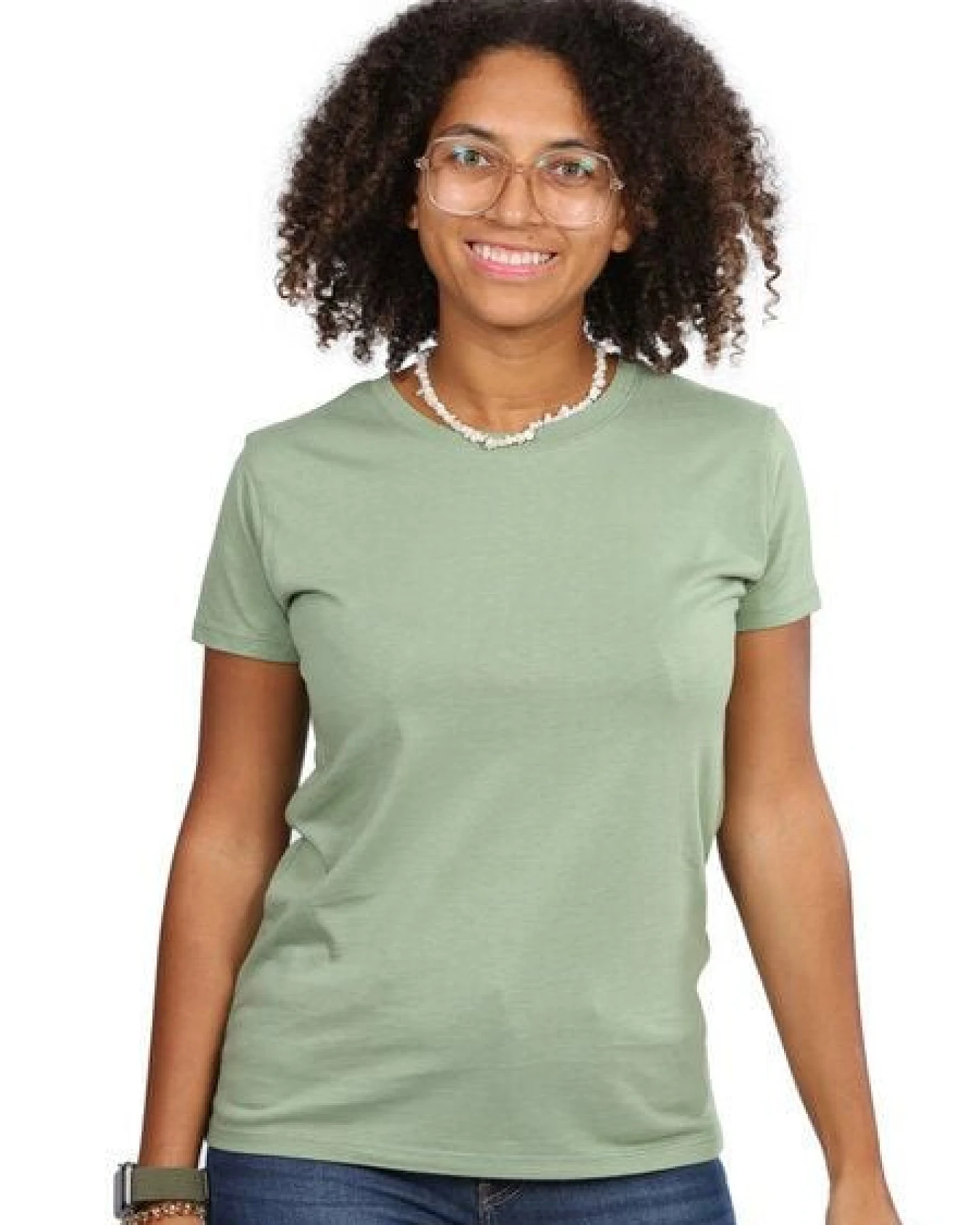 Life-Tree Fairwear Bambus Basic Shirt Women Petrol Blue/Bamboo Green – Ansicht 3