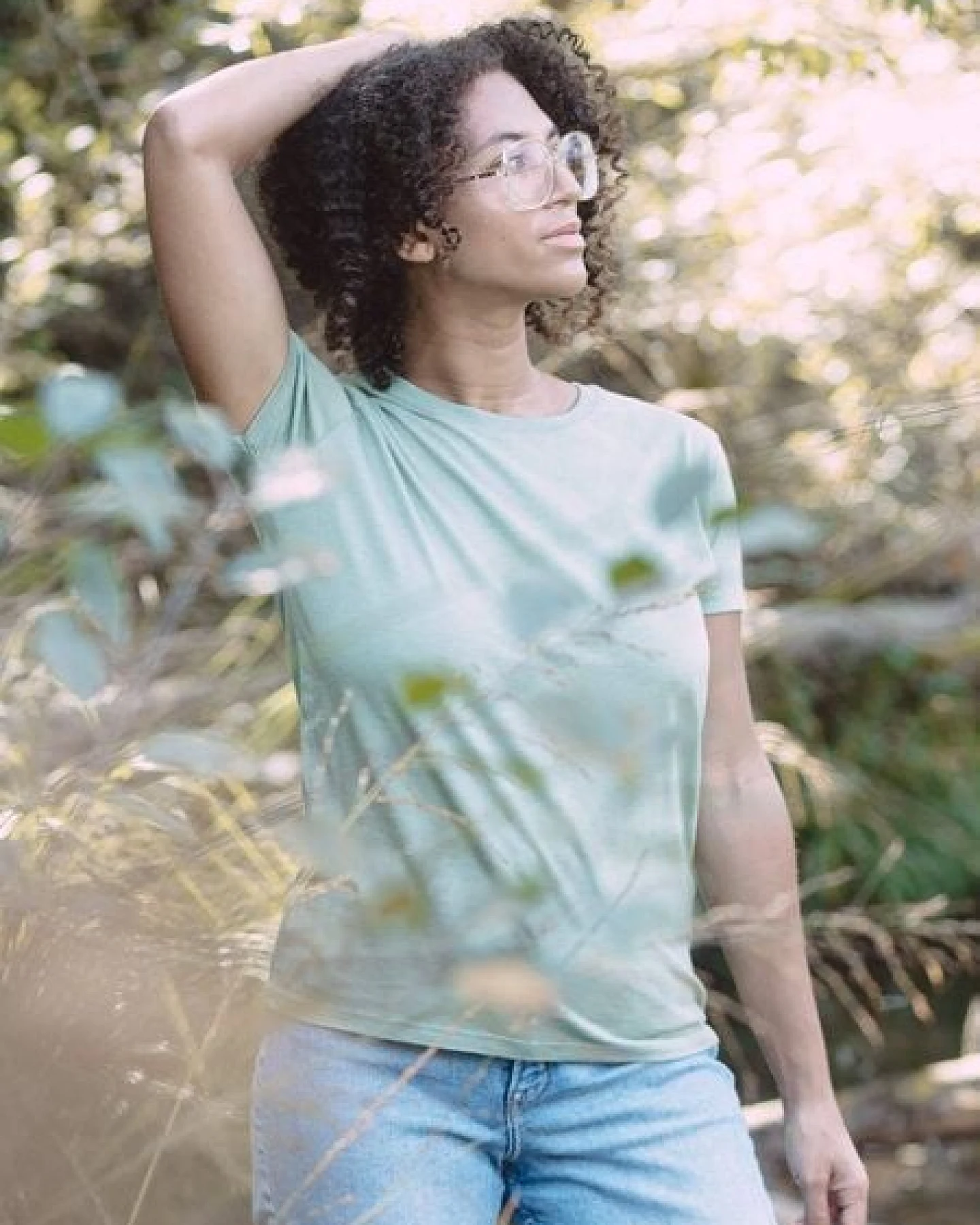 Life-Tree Fairwear Bambus Basic Shirt Women Petrol Blue/Bamboo Green – Ansicht 4