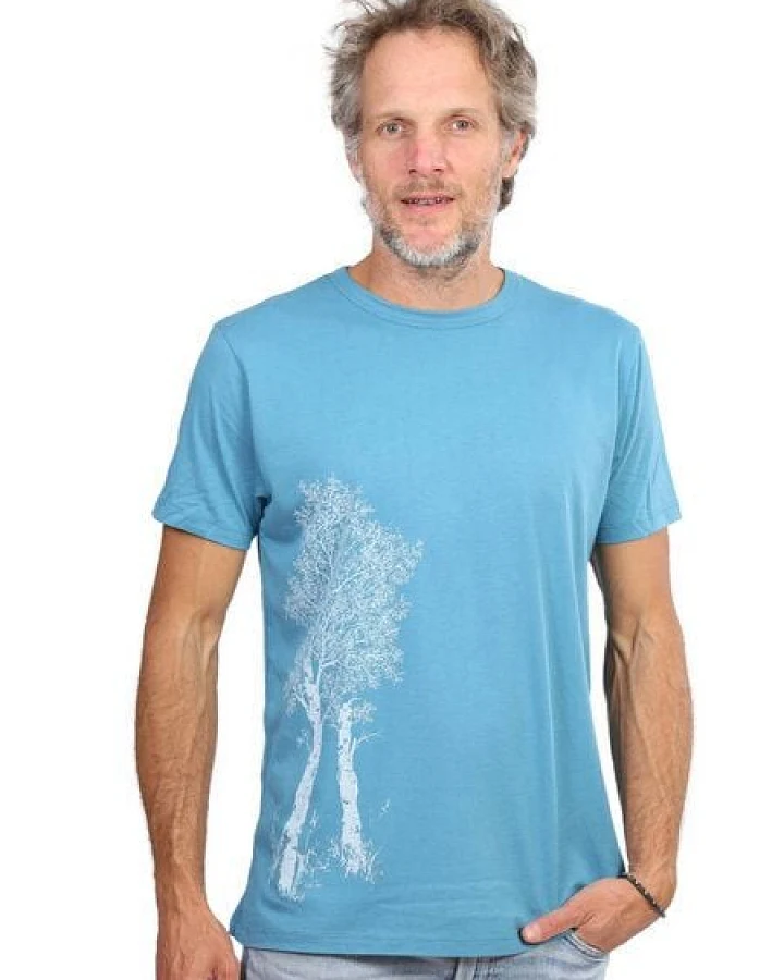 Life-Tree Fairwear Bambus Shirt Men Petrol Blue Birke