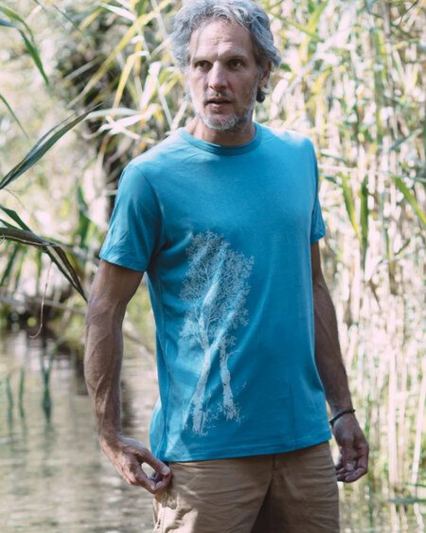 Life-Tree Fairwear Bambus Shirt Men Petrol Blue Birke – Ansicht 2