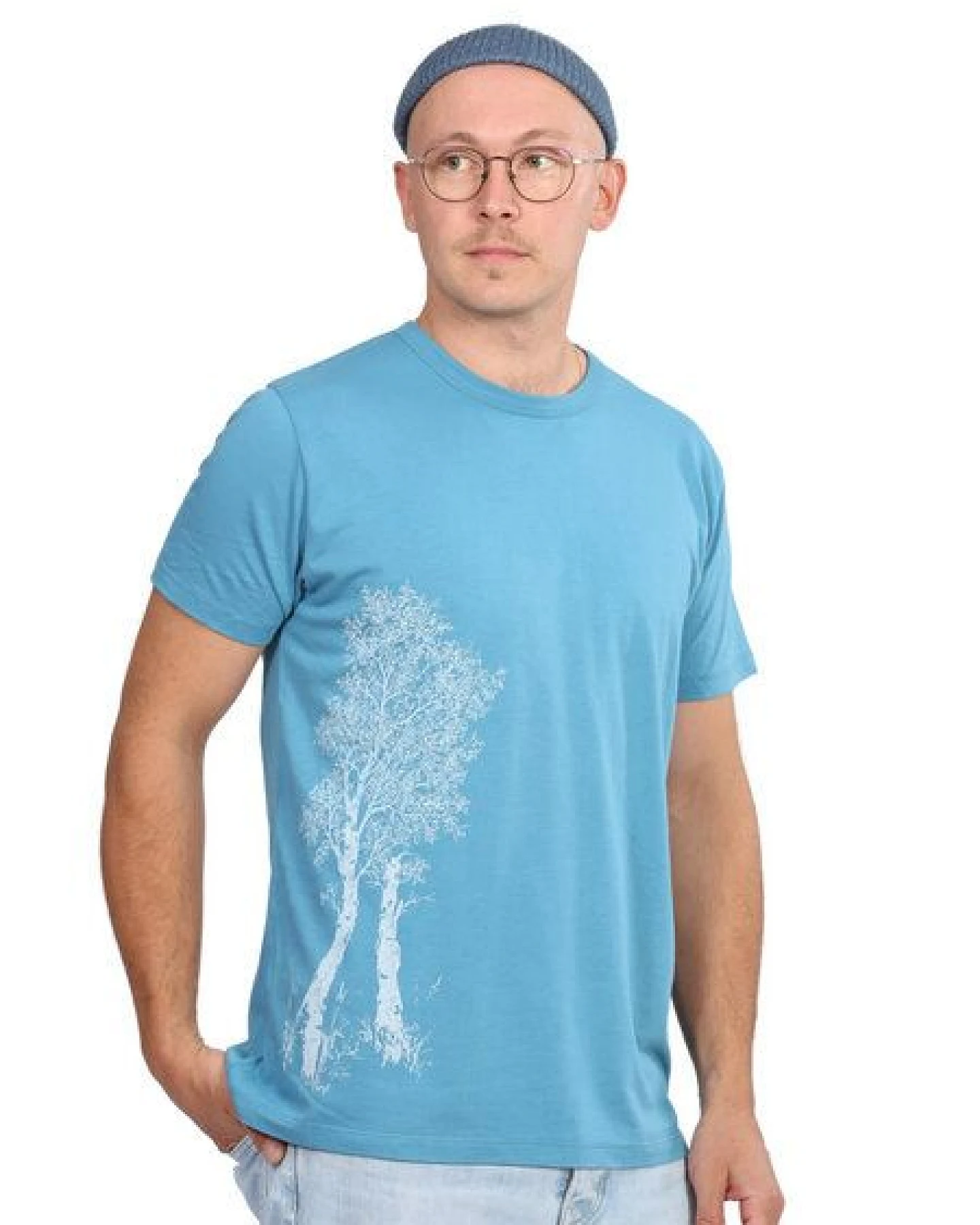 Life-Tree Fairwear Bambus Shirt Men Petrol Blue Birke – Ansicht 3