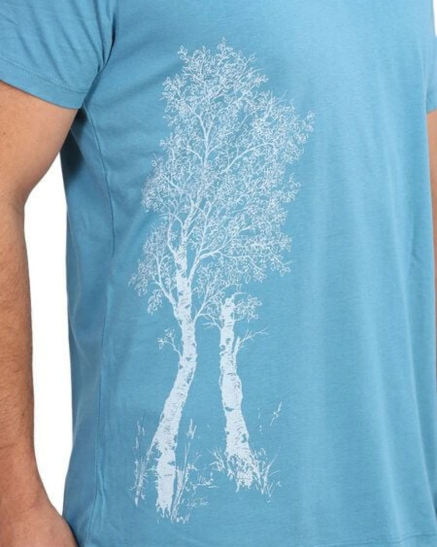 Life-Tree Fairwear Bambus Shirt Men Petrol Blue Birke – Ansicht 4