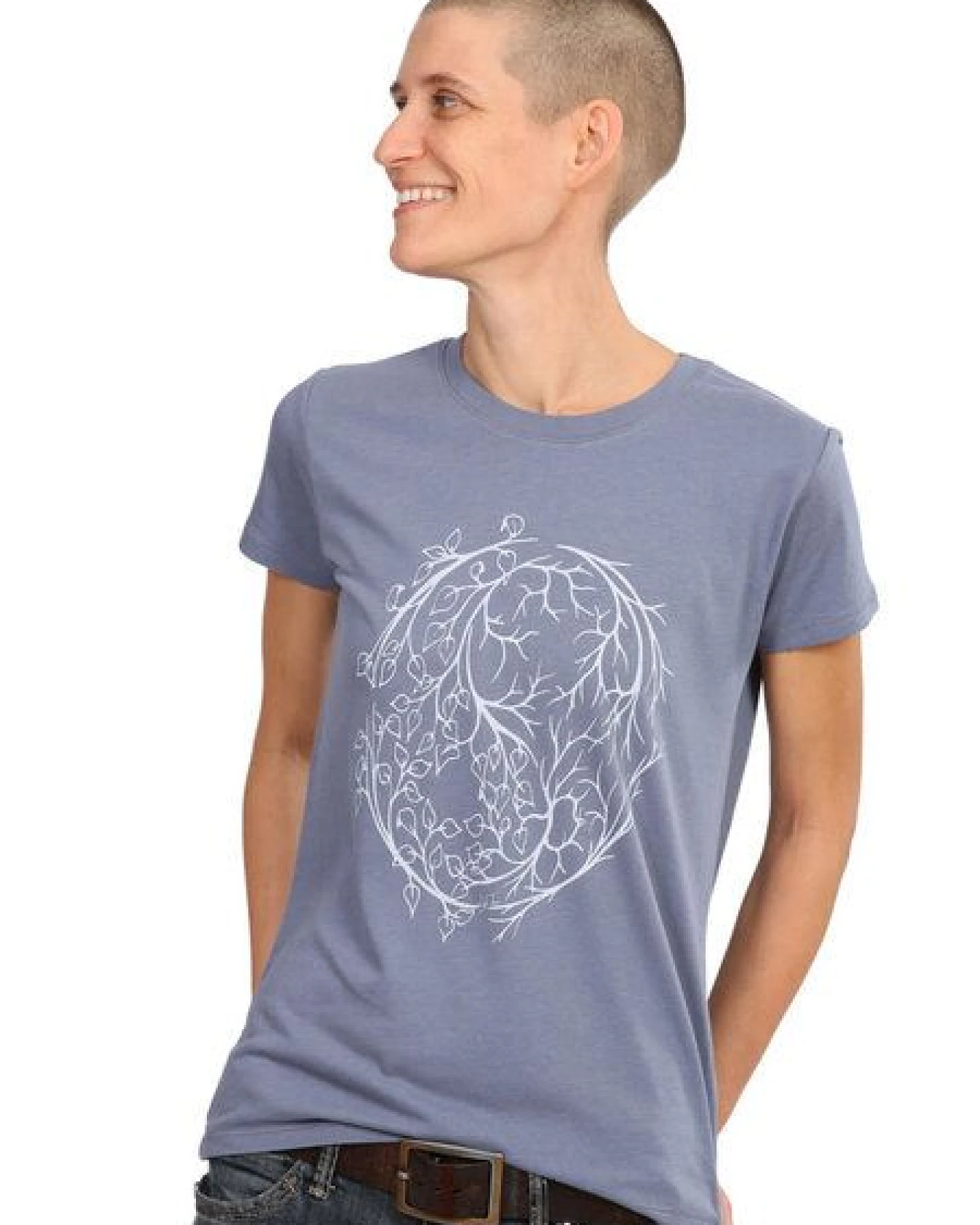 Life-Tree Fairwear Bambus Shirt Women Charcoal Grey YinYang – Ansicht 2