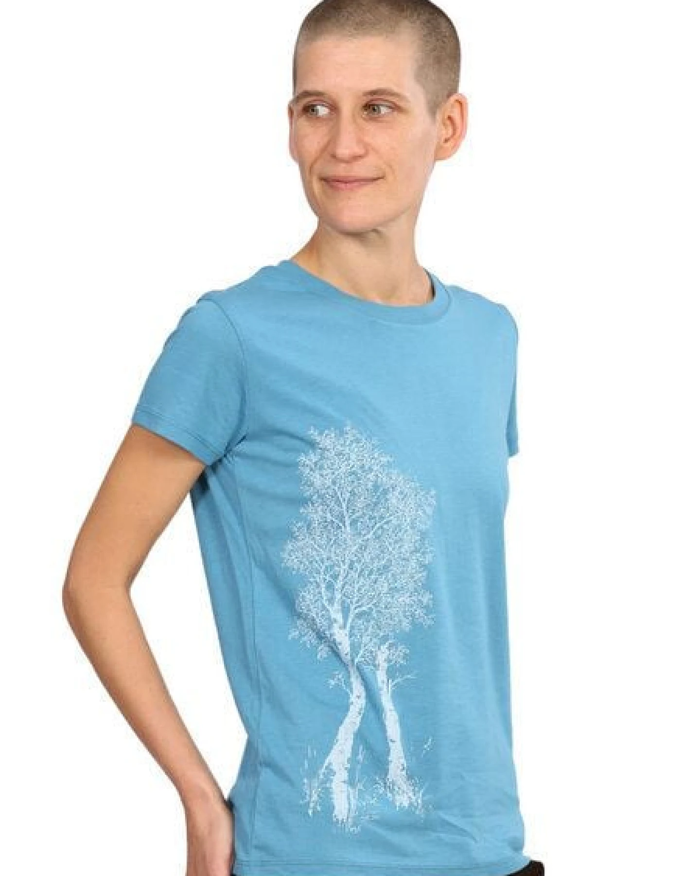 Life-Tree Fairwear Bambus Shirt Women Petrol Blue Birke – Ansicht 2