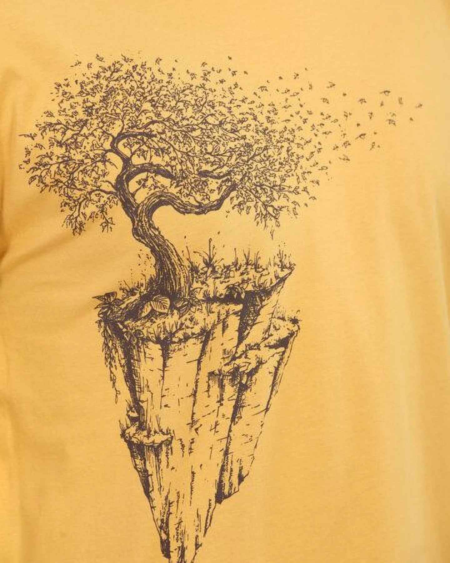 Life-Tree Fairwear Organic Longsleeve Shirt Men Faded Yellow Maple Island – Ansicht 3