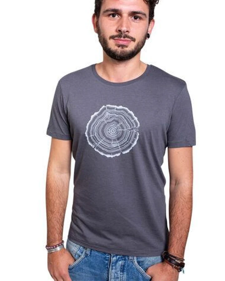 Life-Tree Modal Shirt Fairwear für Herren "Treeslice" in Anthrazit