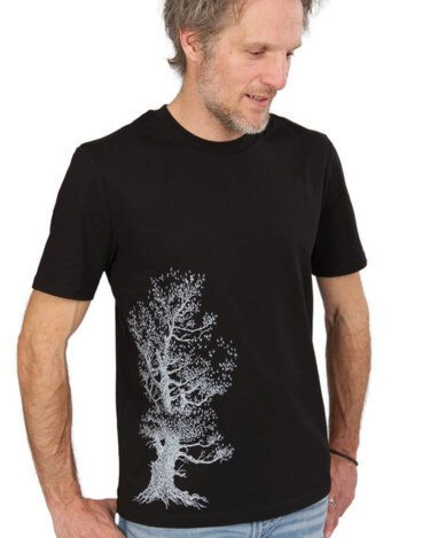 Life-Tree Organic Fairwear Shirt Men Black Pine Tree – Ansicht 2