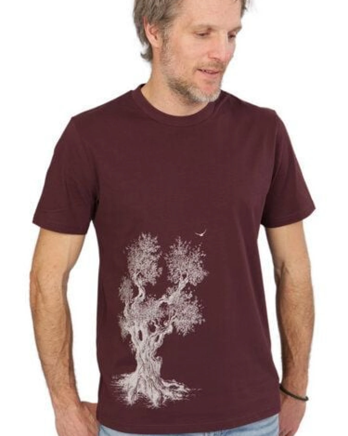 Life-Tree Organic Fairwear Shirt Men Red Brown Olive Tree – Ansicht 2