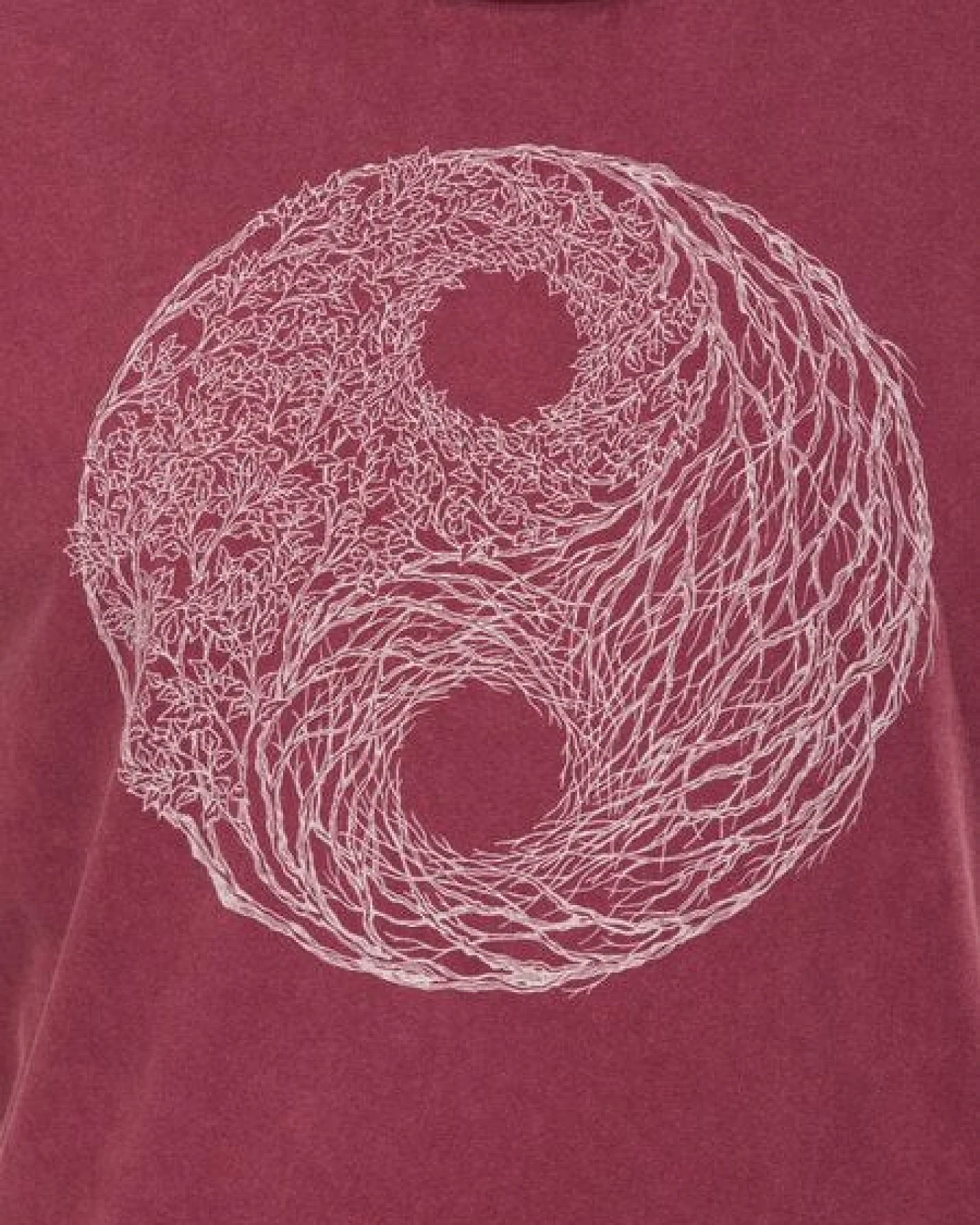 Life-Tree Organic Fairwear Shirt Men Stone Washed Red "YinYang" – Ansicht 3