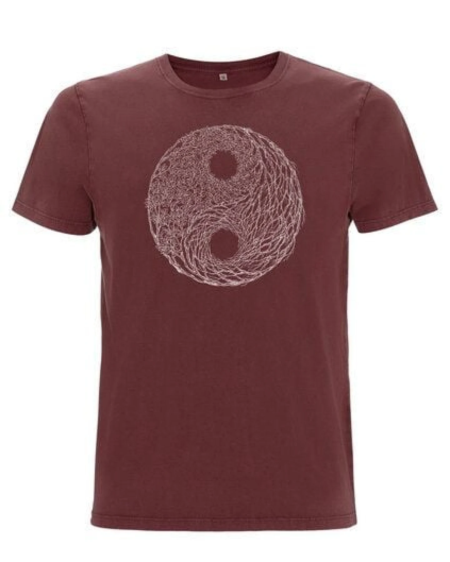Life-Tree Organic Fairwear Shirt Men Stone Washed Red "YinYang" – Ansicht 4