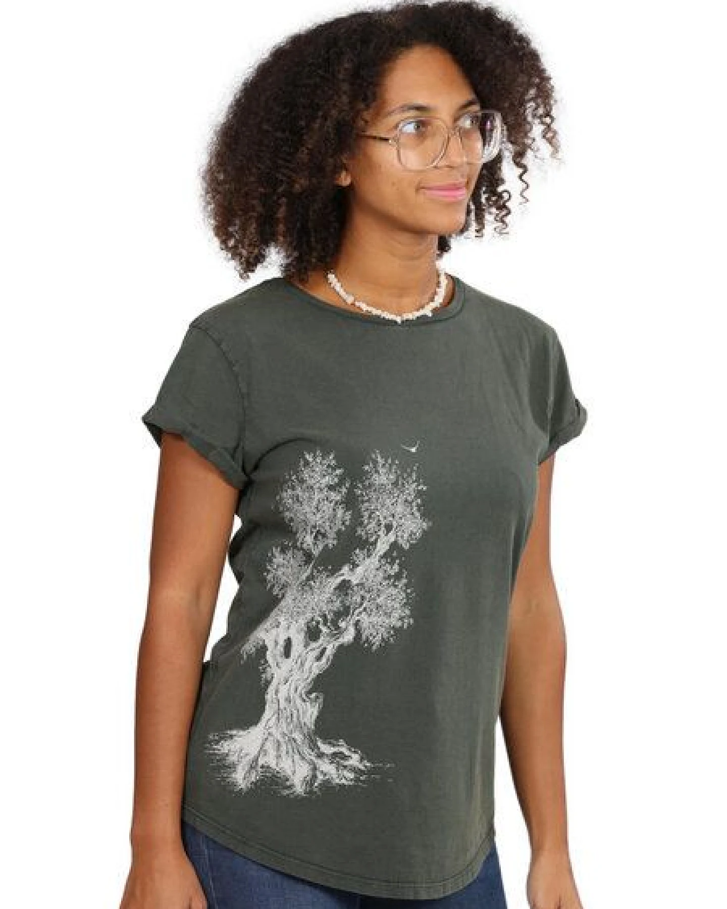 Life-Tree Organic Fairwear Shirt Women Olive Tree – Ansicht 3