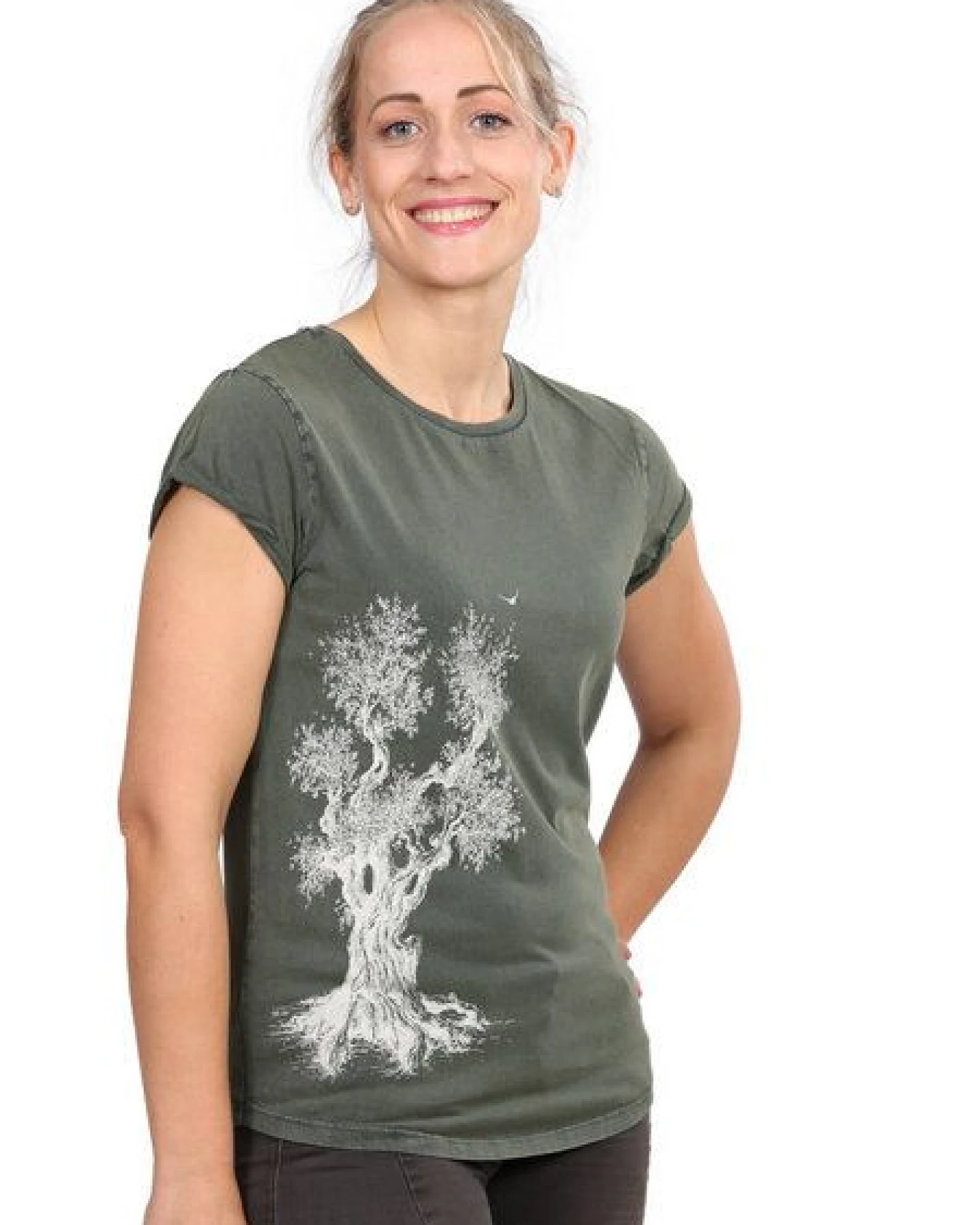Life-Tree Organic Fairwear Shirt Women Olive Tree – Ansicht 3