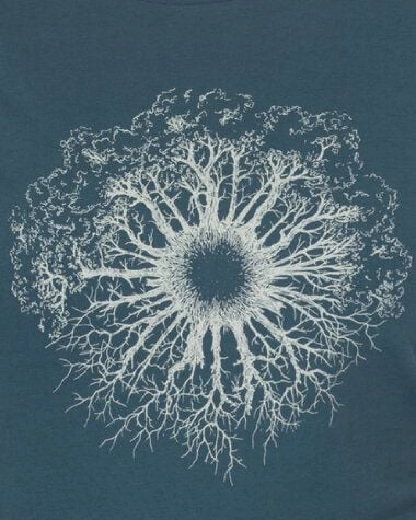 Life-Tree Shirt aus Biobaumwolle Fairwear für Damen "WoodenIris" in Stargazer Blau – Ansicht 3