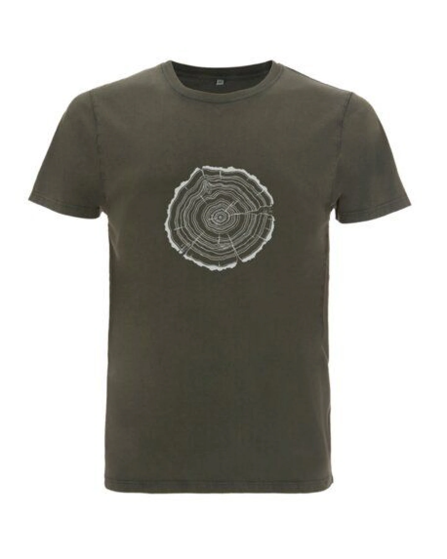 Life-Tree Shirt aus Biobaumwolle Fairwear für Herren "Treeslice" in Washed White/Blue/Red/Green – Ansicht 3