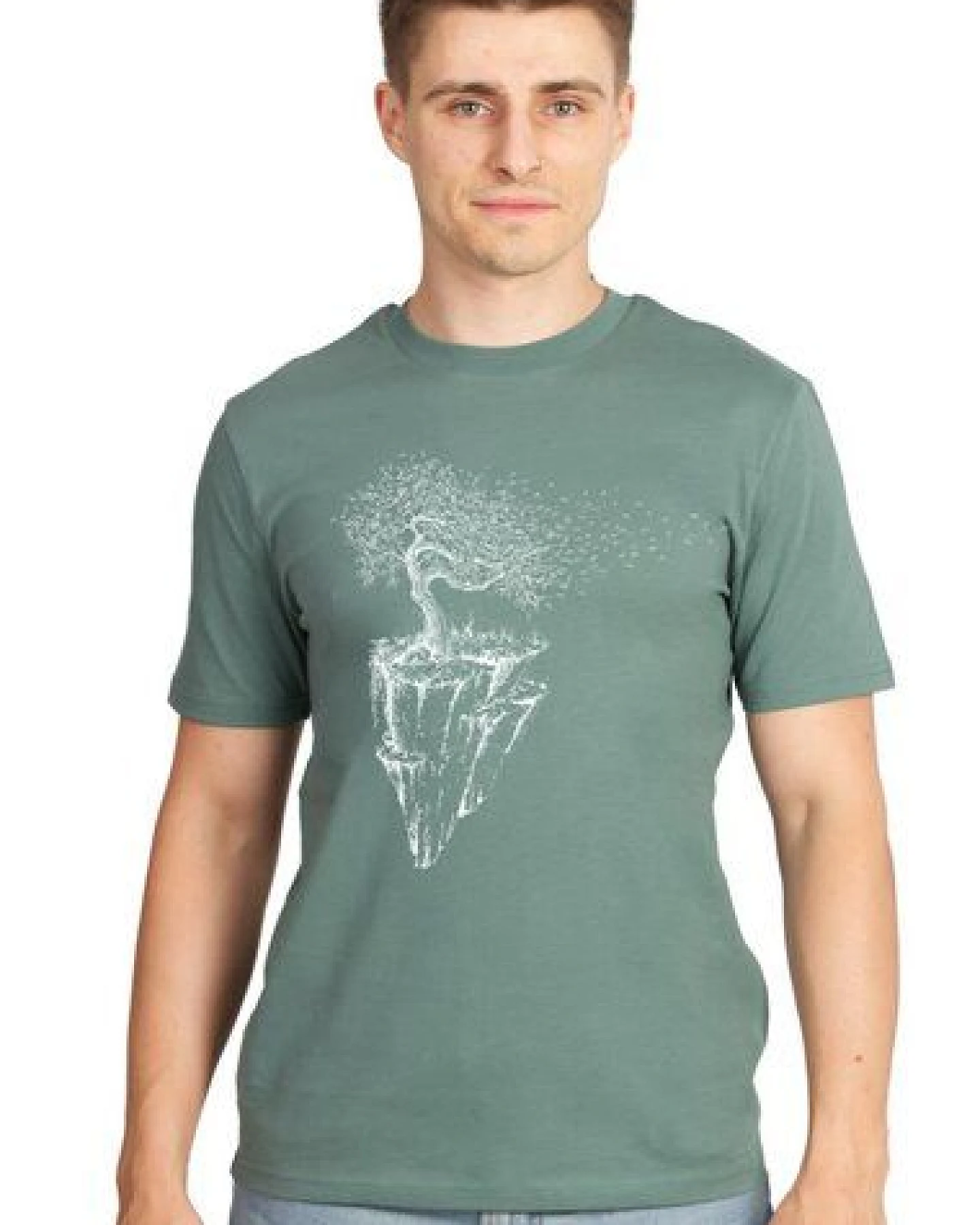 Life-Tree Shirt aus Biobaumwolle für Herren "Maple Island" in Natural Raw/Green Bay/Desert Dust – Ansicht 3