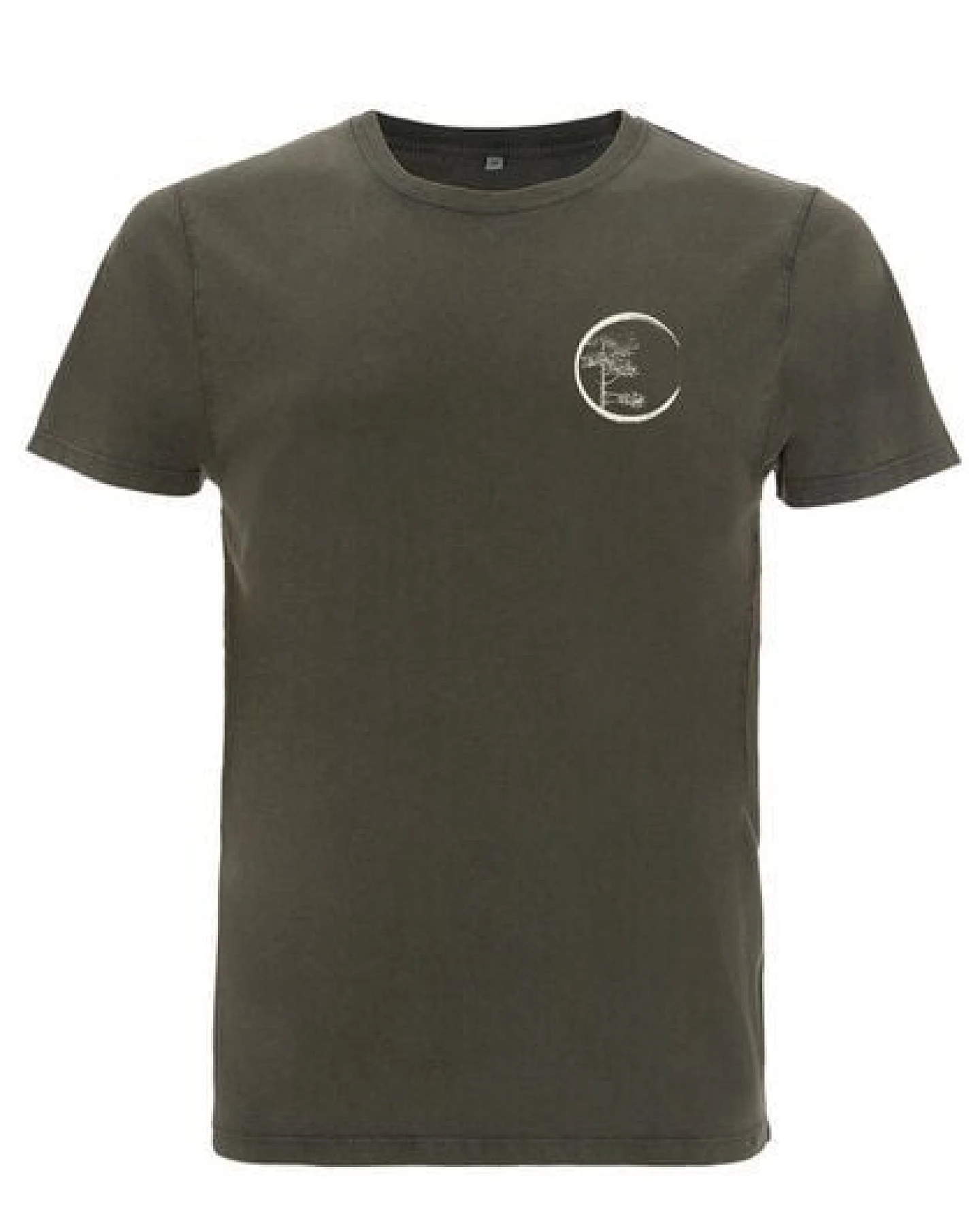 Life-Tree Shirt aus Biobaumwolle mit Brustmotiv für Herren "Circle" Stone Washed Green/Red/Blue – Ansicht 4
