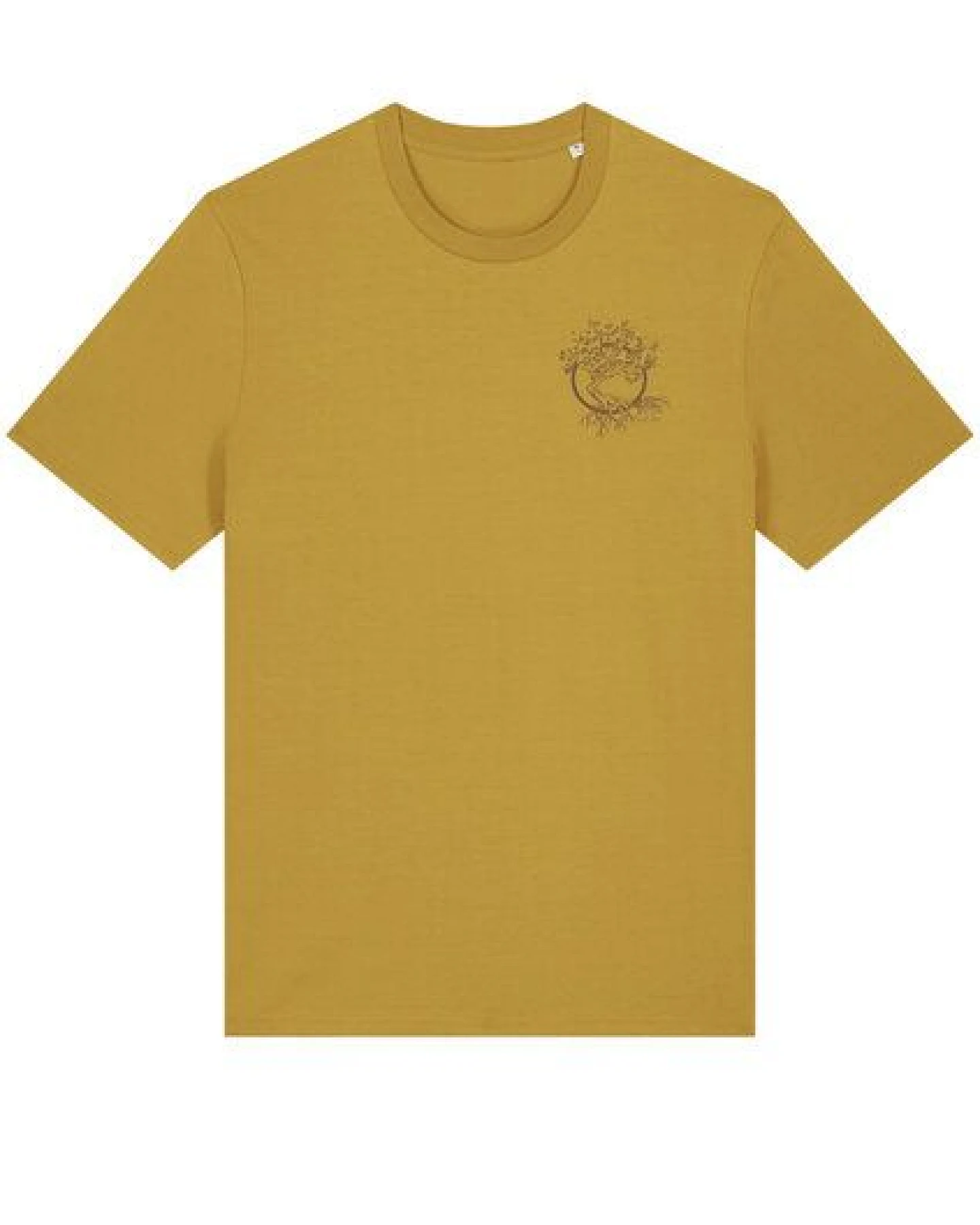 Life-Tree Shirt aus Biobaumwolle mit Brustmotiv für Herren "Olive" Burgundy / Ocre / Desert Dust beige – Ansicht 4