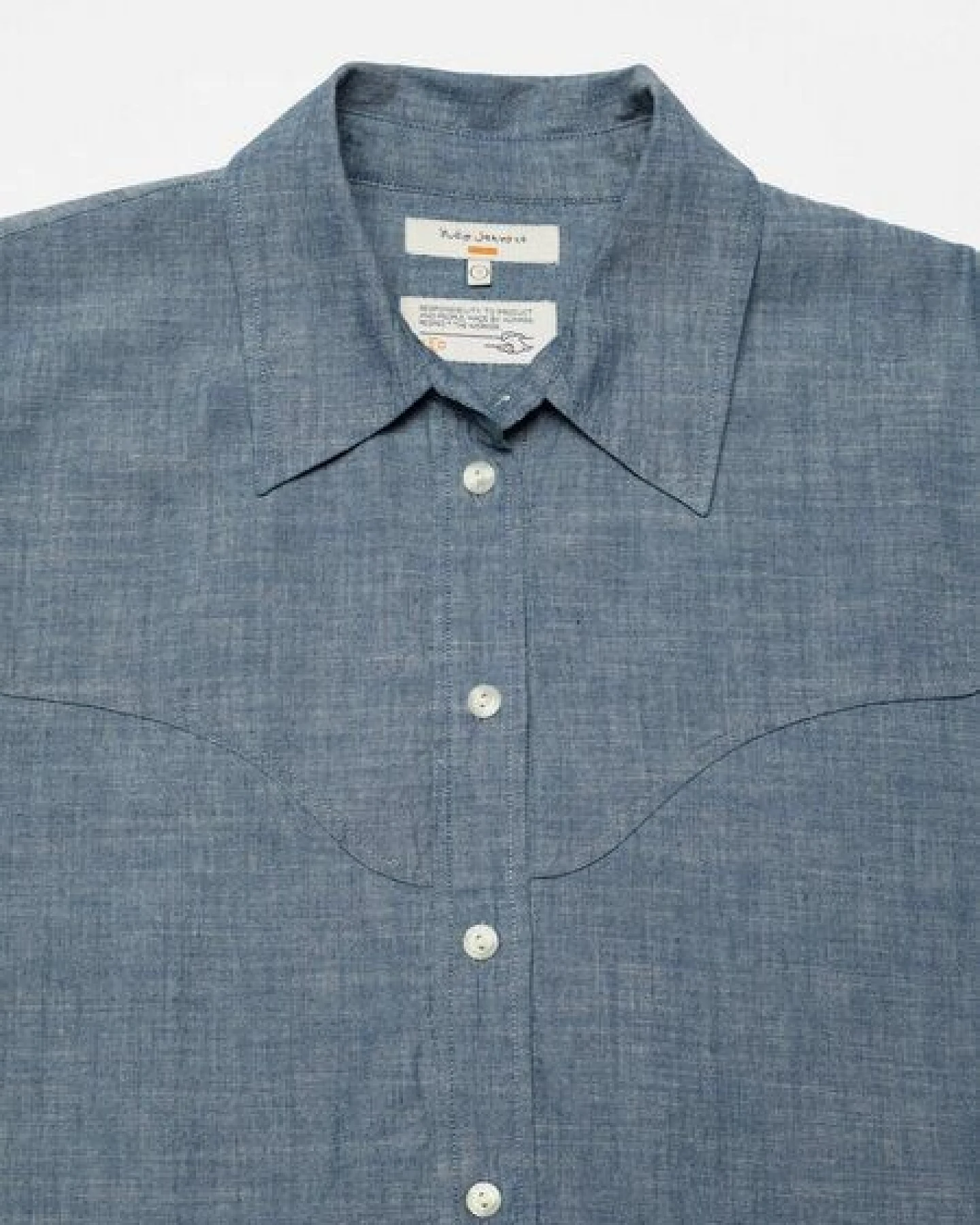 Nudie Jeans Daisy Chambray Western Shirt Blue, Bluse für Damen aus GOTS zertifizierter Bio-Baumwolle – Ansicht 3