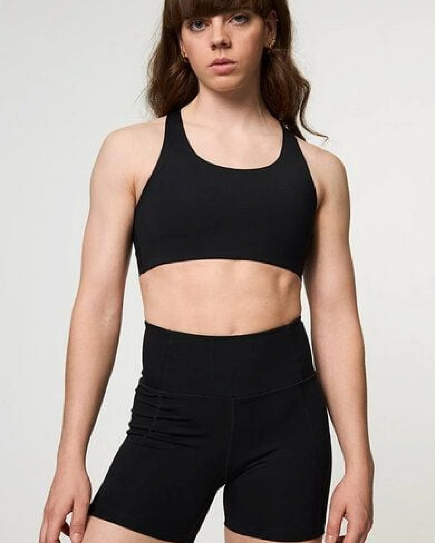 Girlfriend Collective Damen Yoga-BH-Top High-Support Schwarz „Simone" recycelt – Ansicht 3