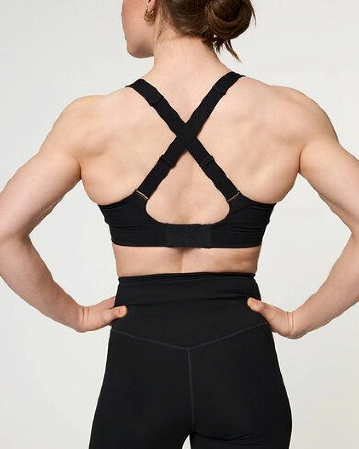 Girlfriend Collective Damen Yoga-BH-Top High-Support Schwarz „Simone" recycelt – Ansicht 4