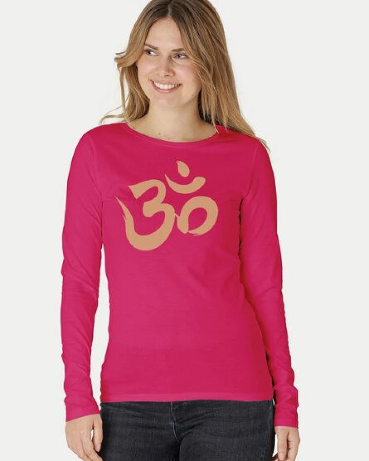 Peaces.bio - handbedruckte Biomode Bio-Damen-Langarmshirt "OM"