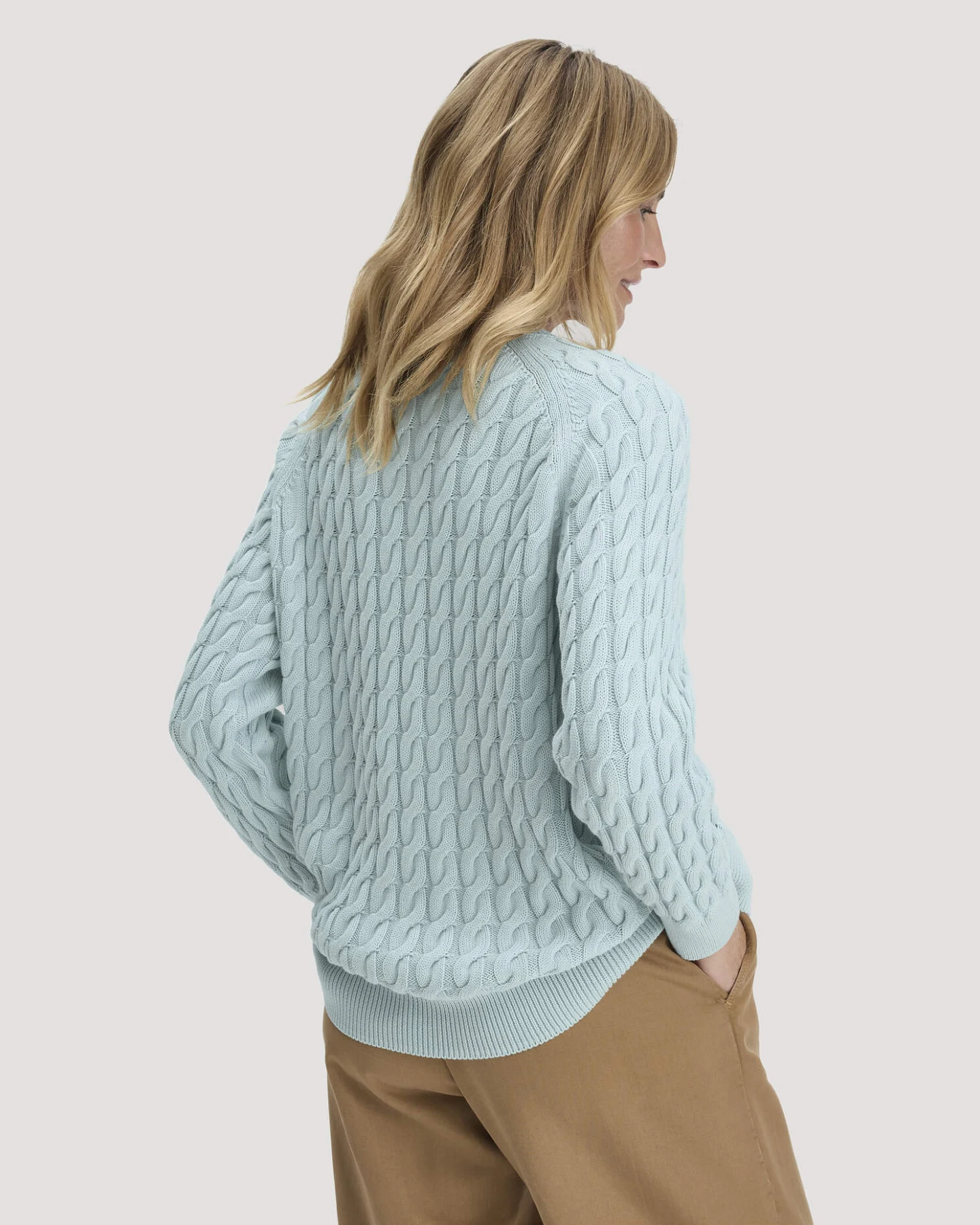 hessnatur Damen Strick Pullover Regular aus Bio-Baumwolle - blau - Größe M – Ansicht 3