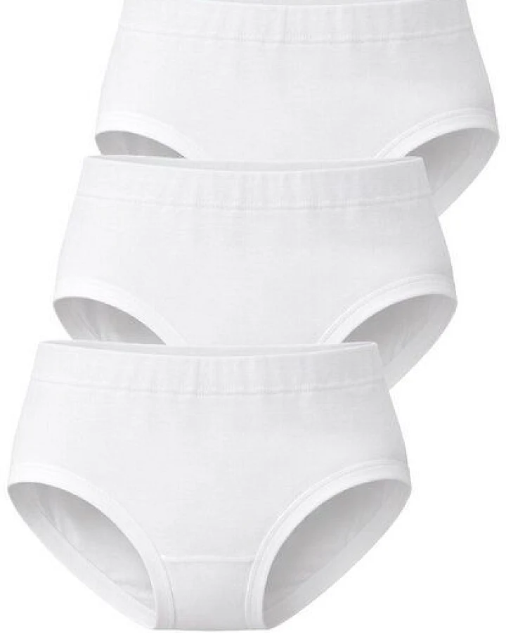 Haasis Bodywear Damen Hüftslip m. Börtchen, 3er Pack, Bio Baumwolle
