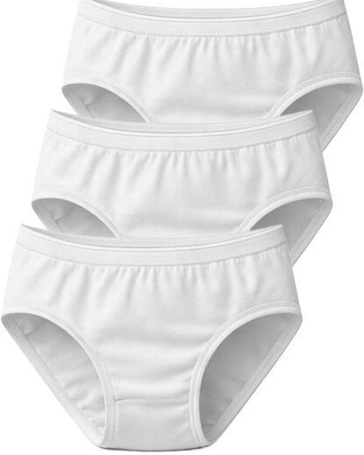 Haasis Bodywear Damen Maxi Slip m. Glanzgummi, 3er Pack, Bio Baumwolle